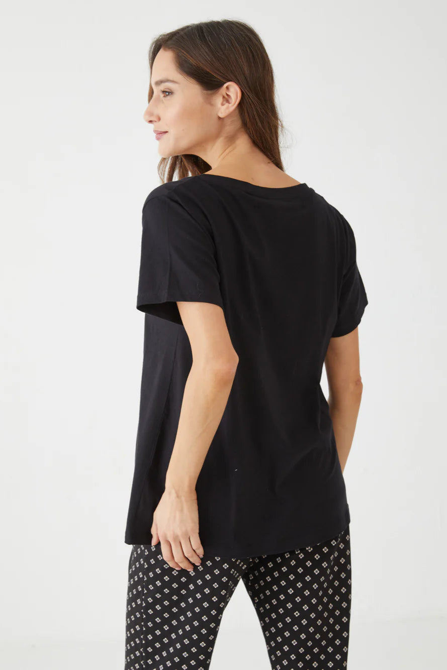 סט פיג'מה 100% כותנה מכנס ארוך