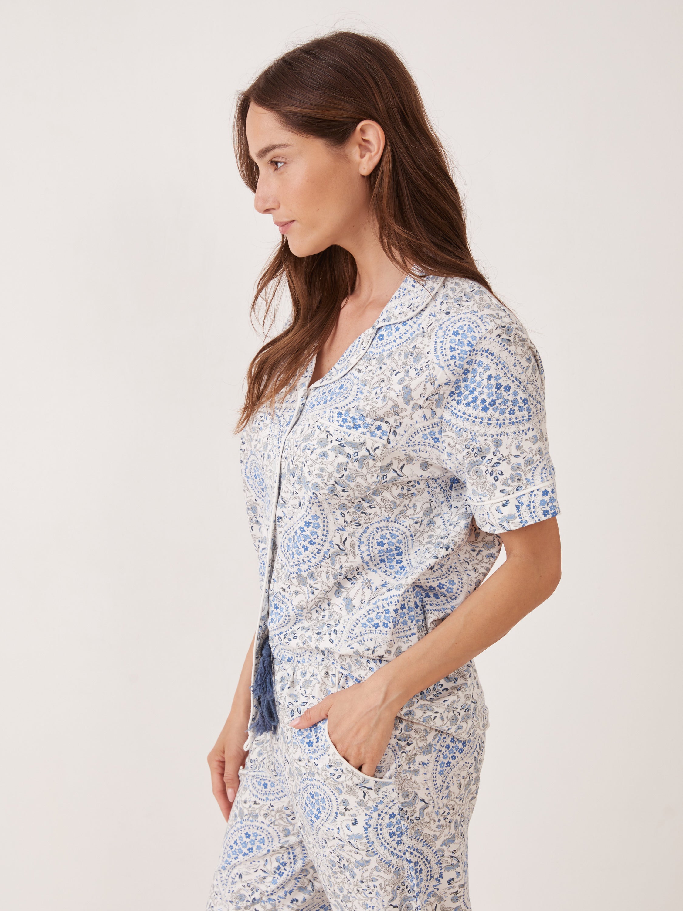 סט פיג'מה מכופתרת