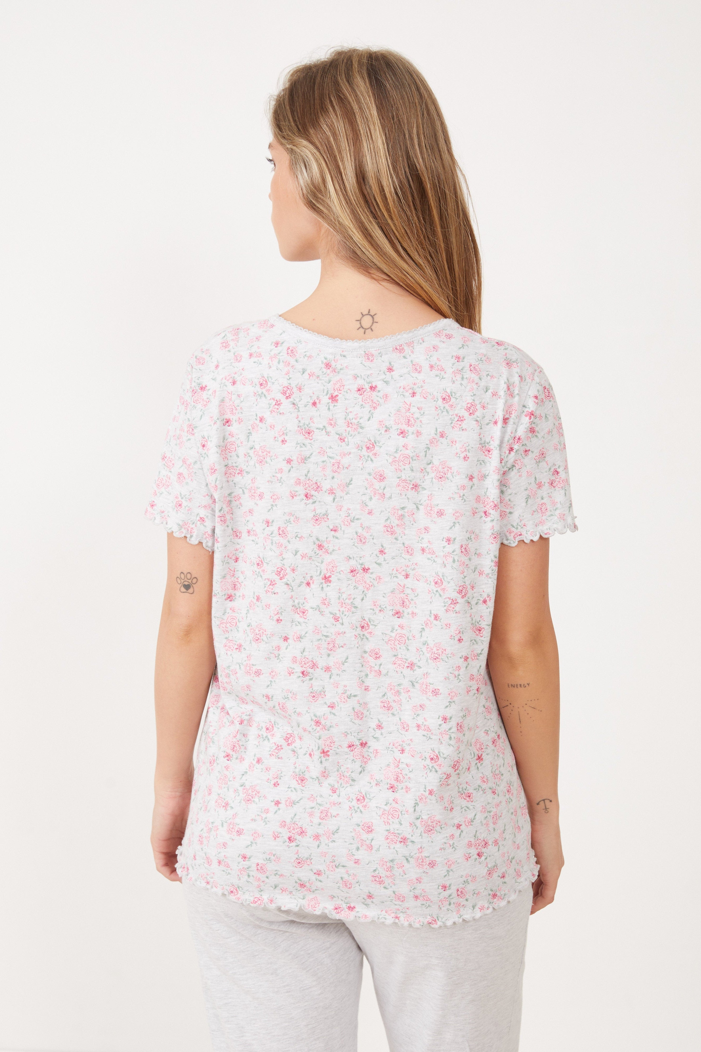 פיג'מת קיץ כותנה מכנס ארוך