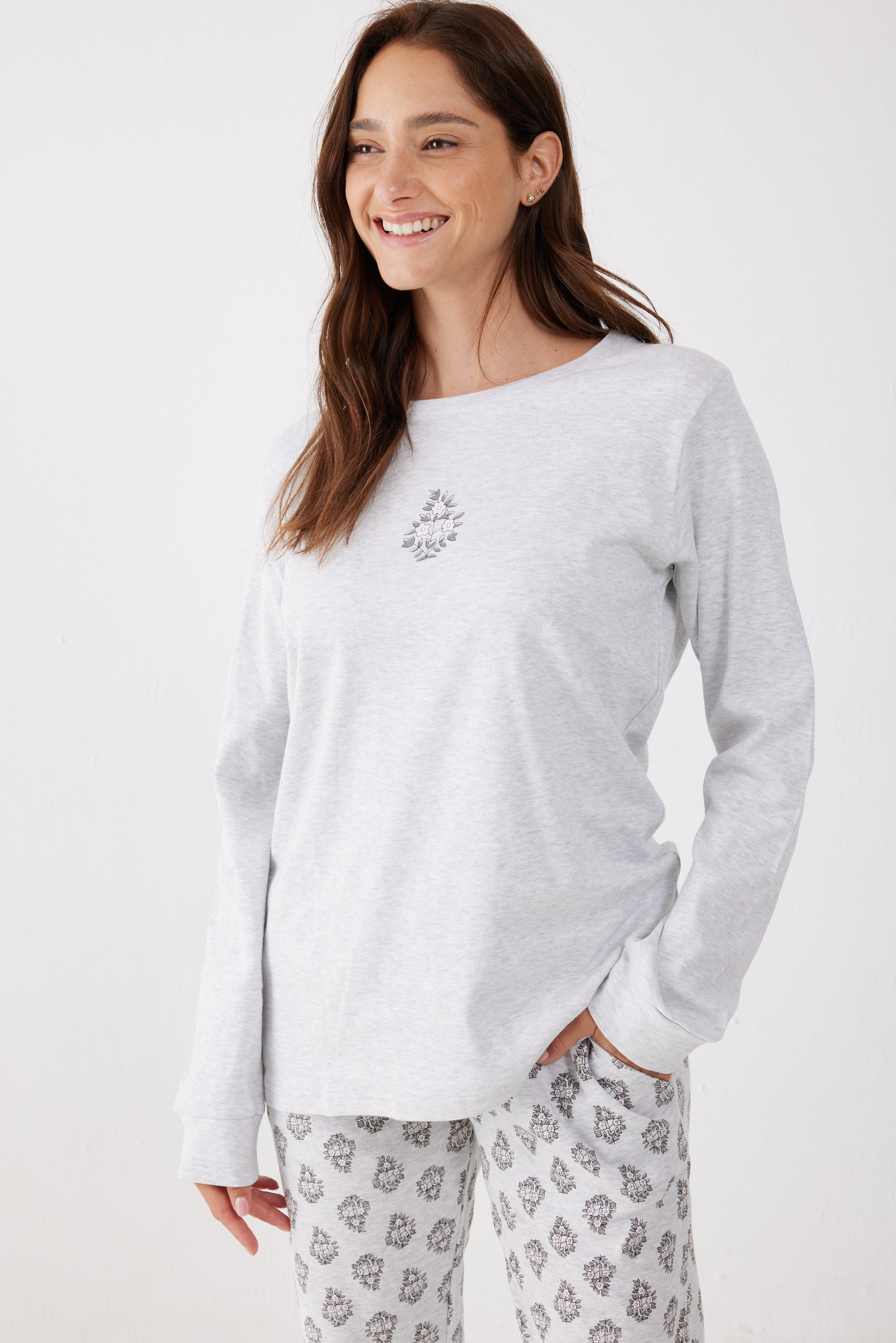 סט פיג'מה חורף  כותנה