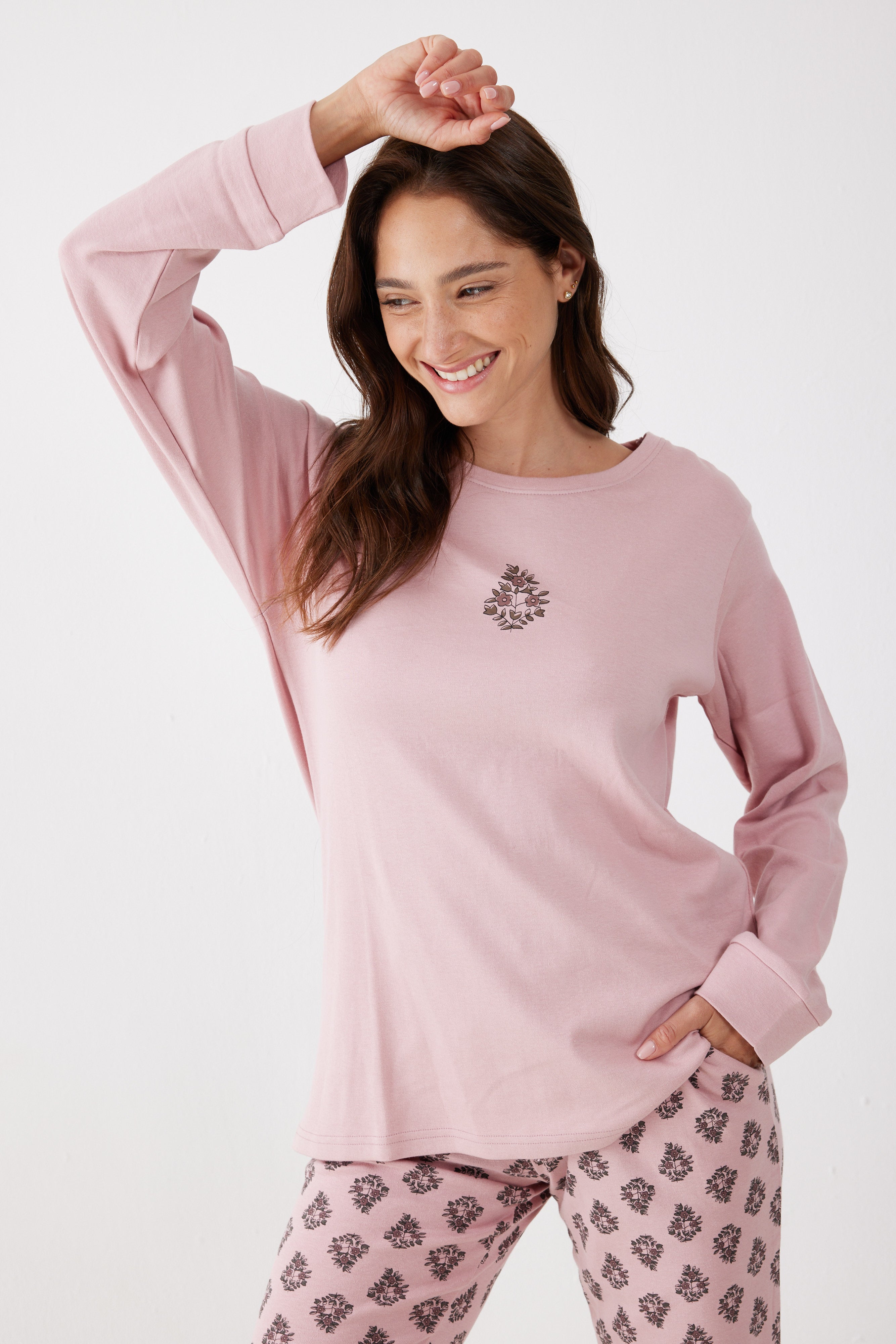 סט פיג'מה חורף 100%  כותנה