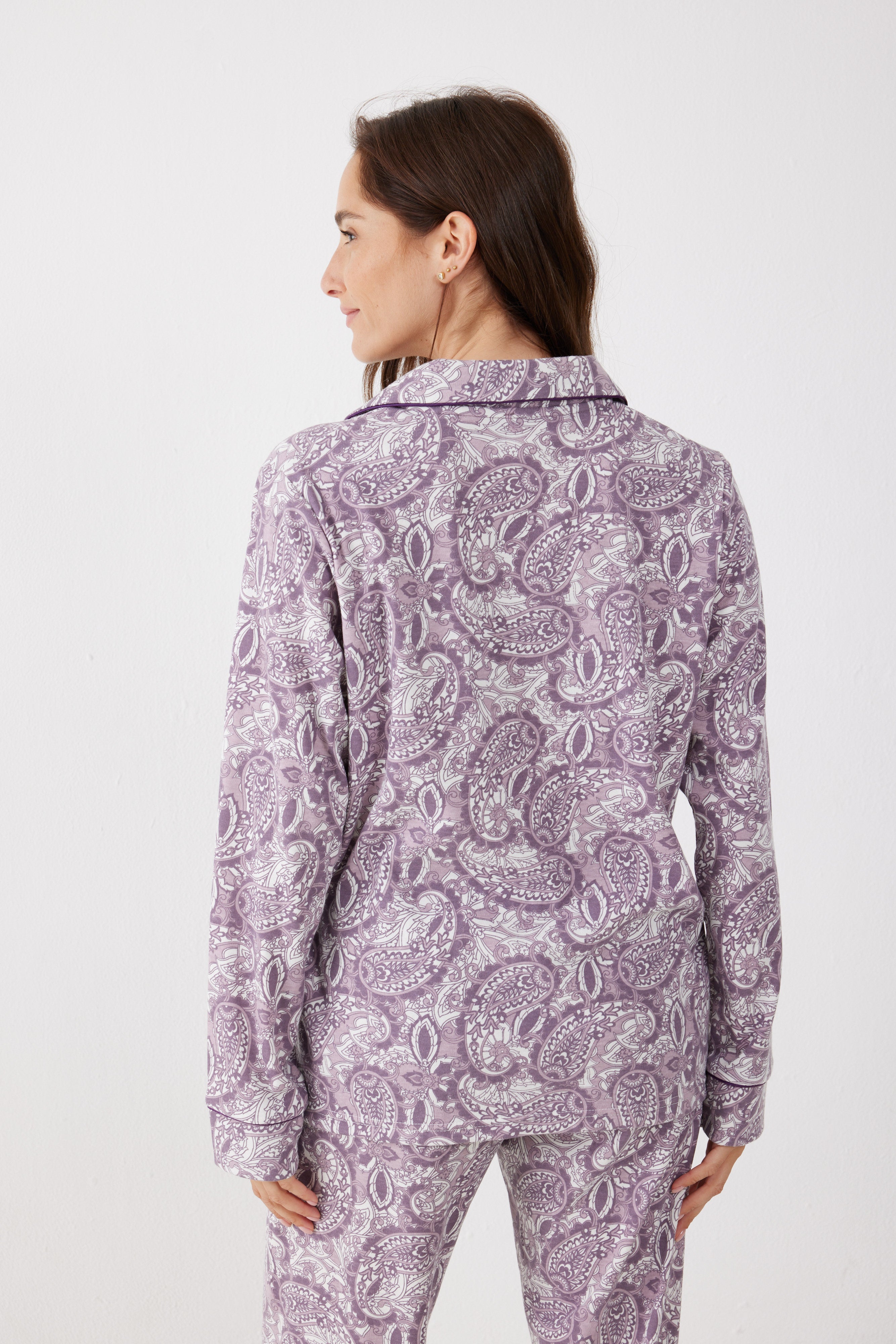 סט פיג'מה אינטרלוק מכופתרת