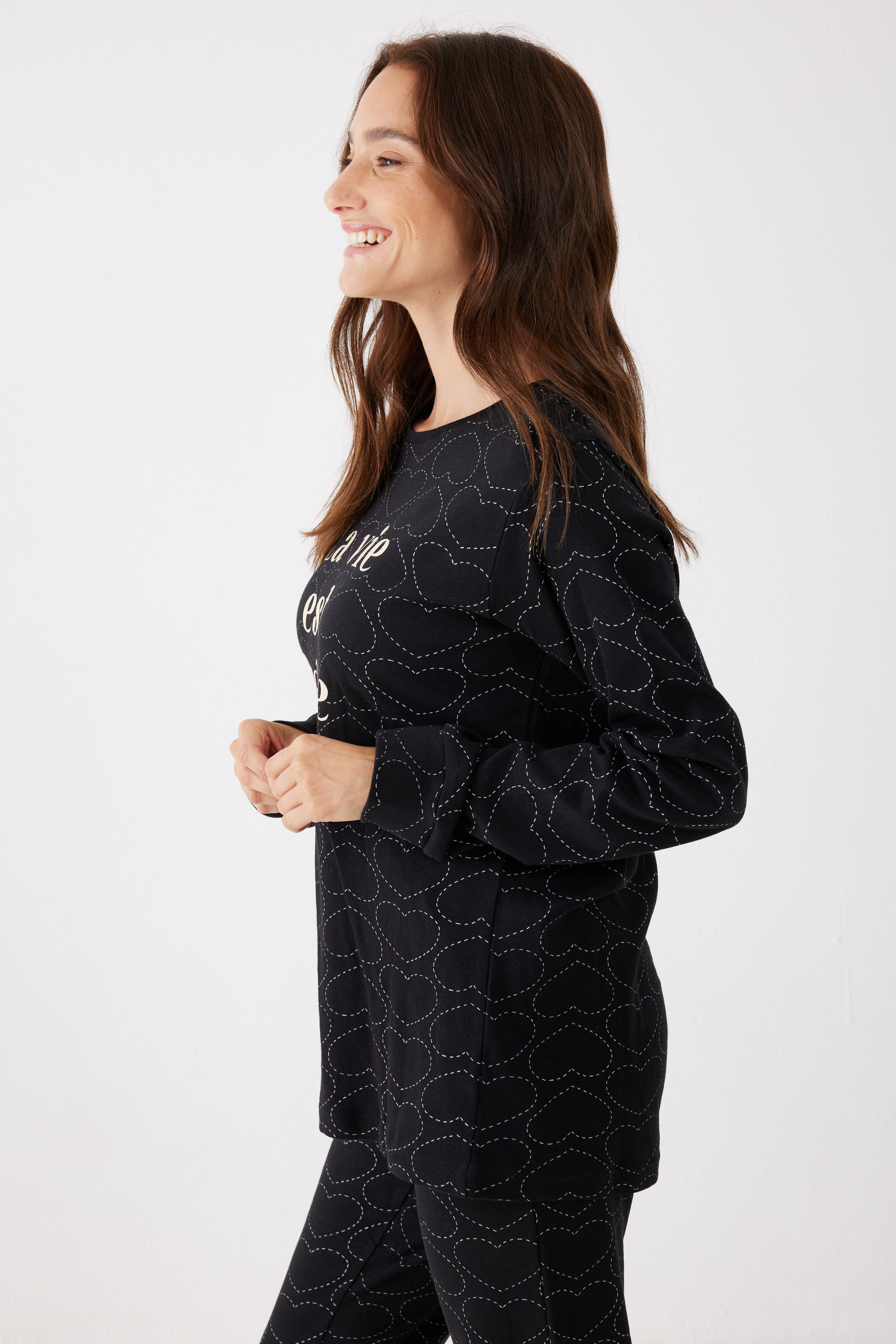 סט פיג'מה 100% כותנה