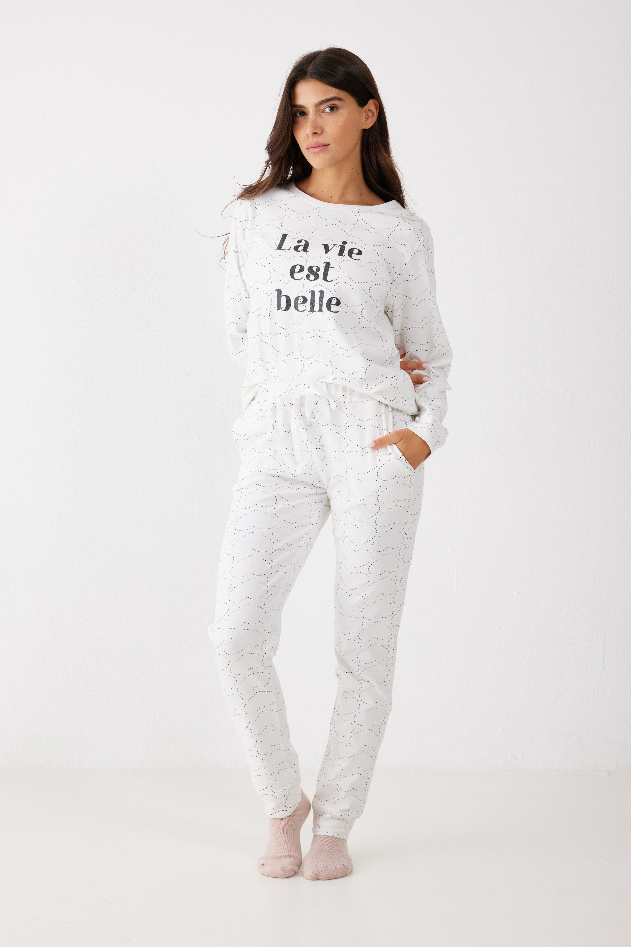 סט פיג'מה 100% כותנה