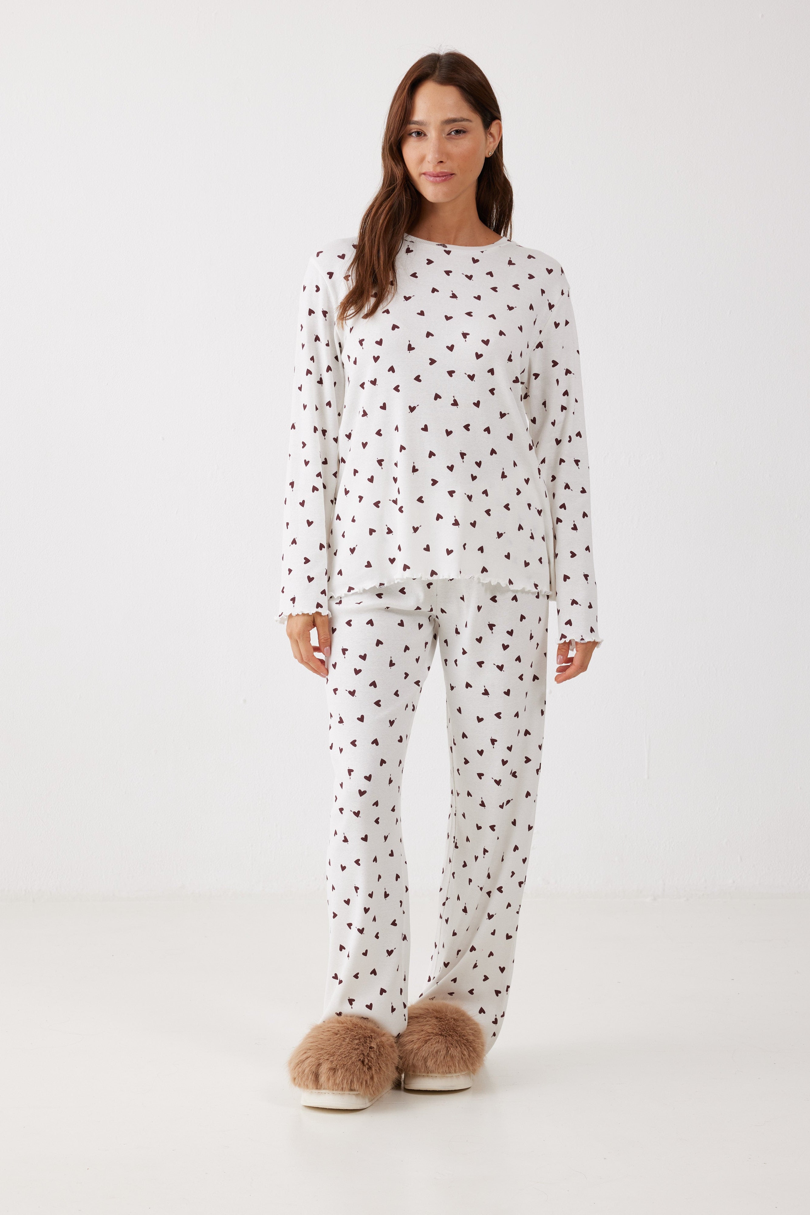 פיג'מה ריב 100% כותנה