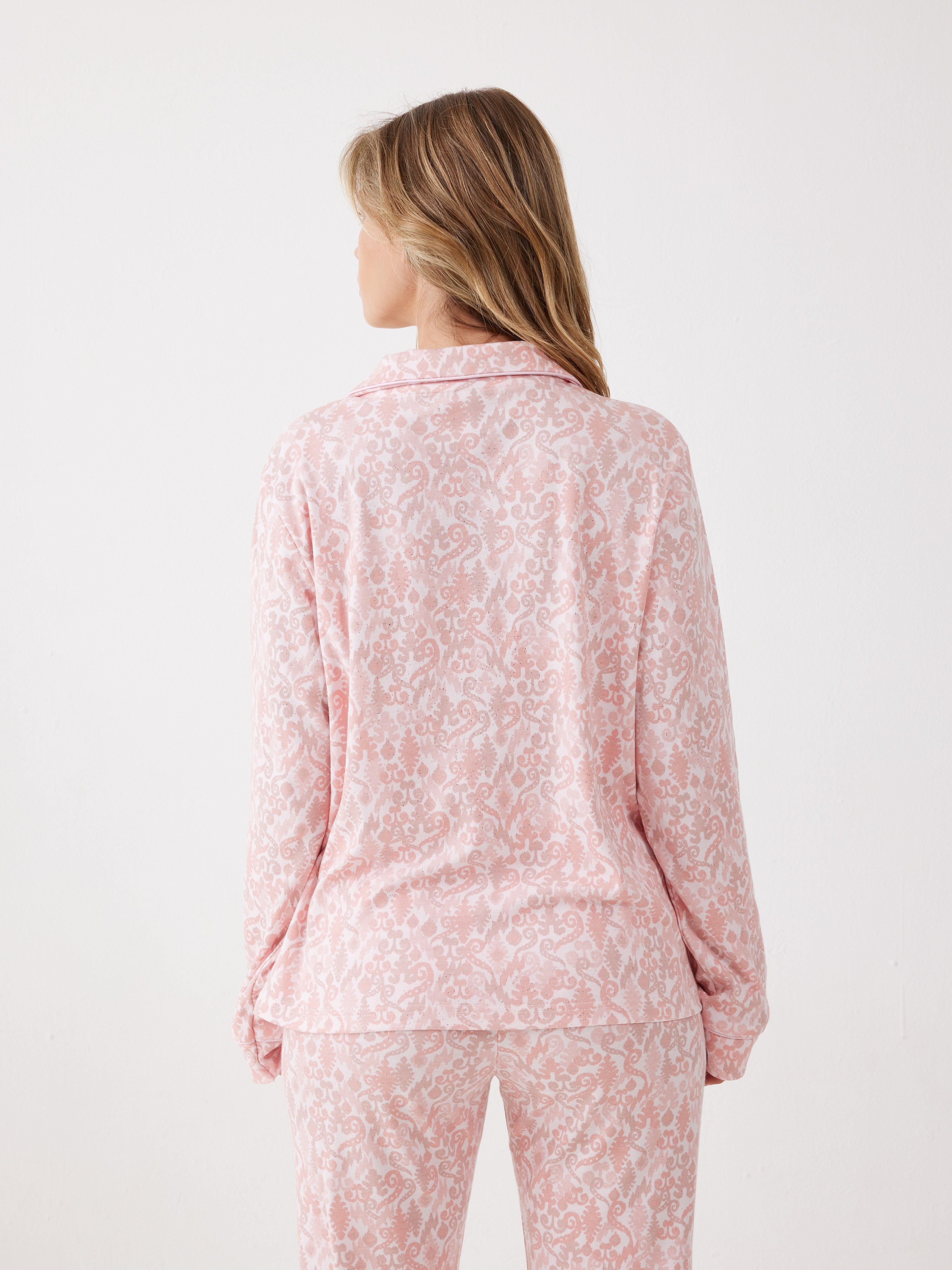 פיג'מה מכופתרת אינטרלוק