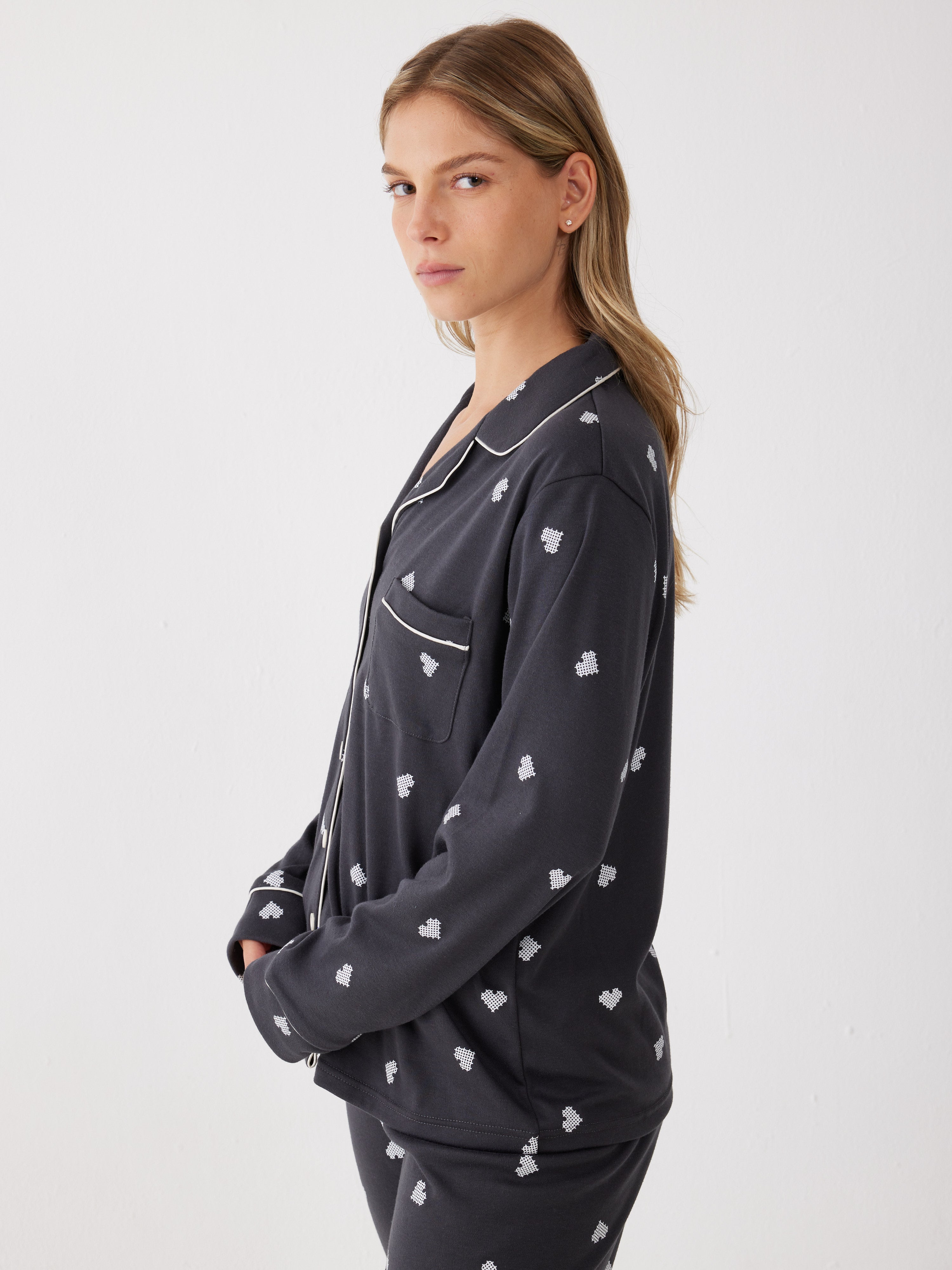 סט פיג'מה  מכופתרת