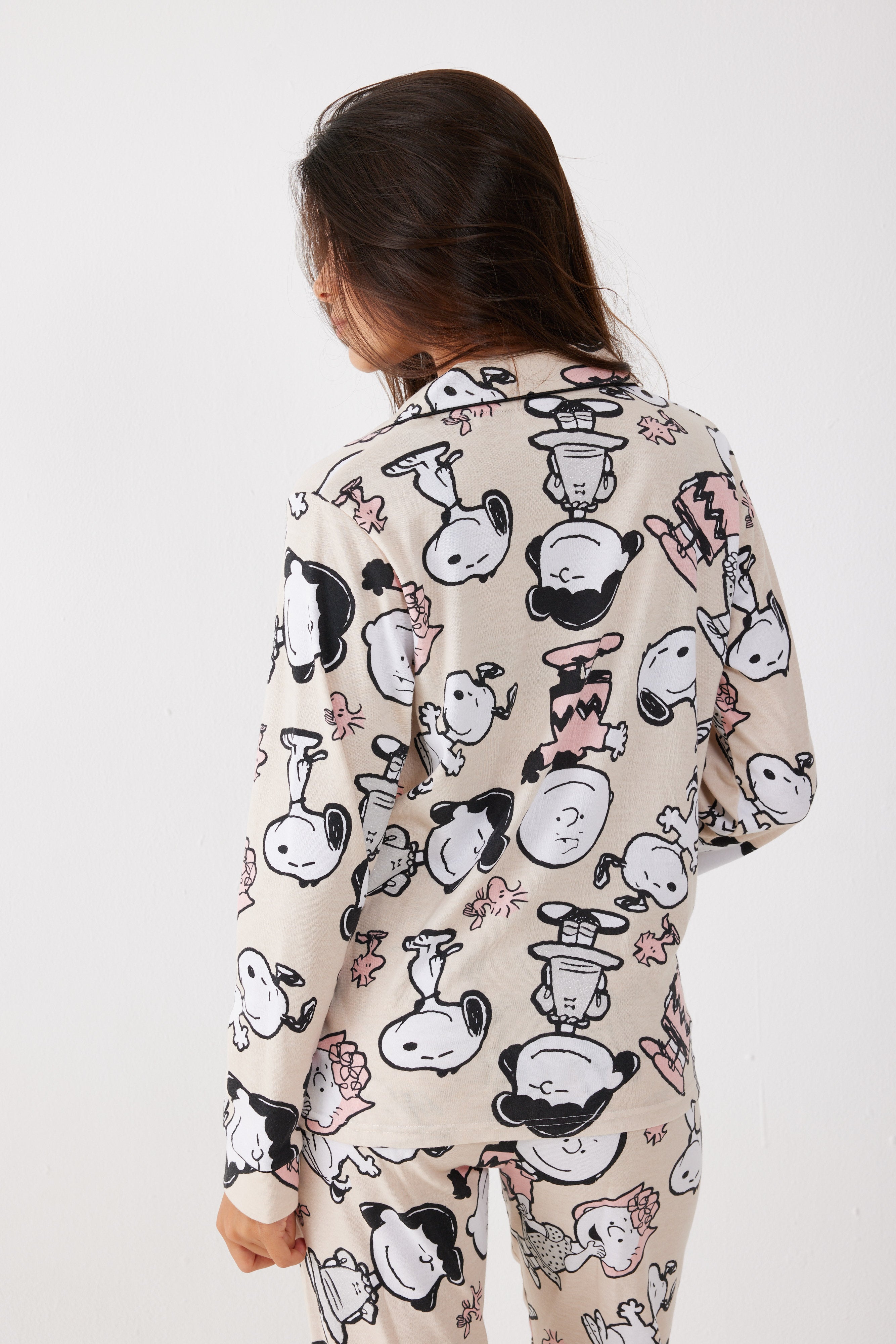 פיג'מה סנופי אינטרלוק מכופתרת