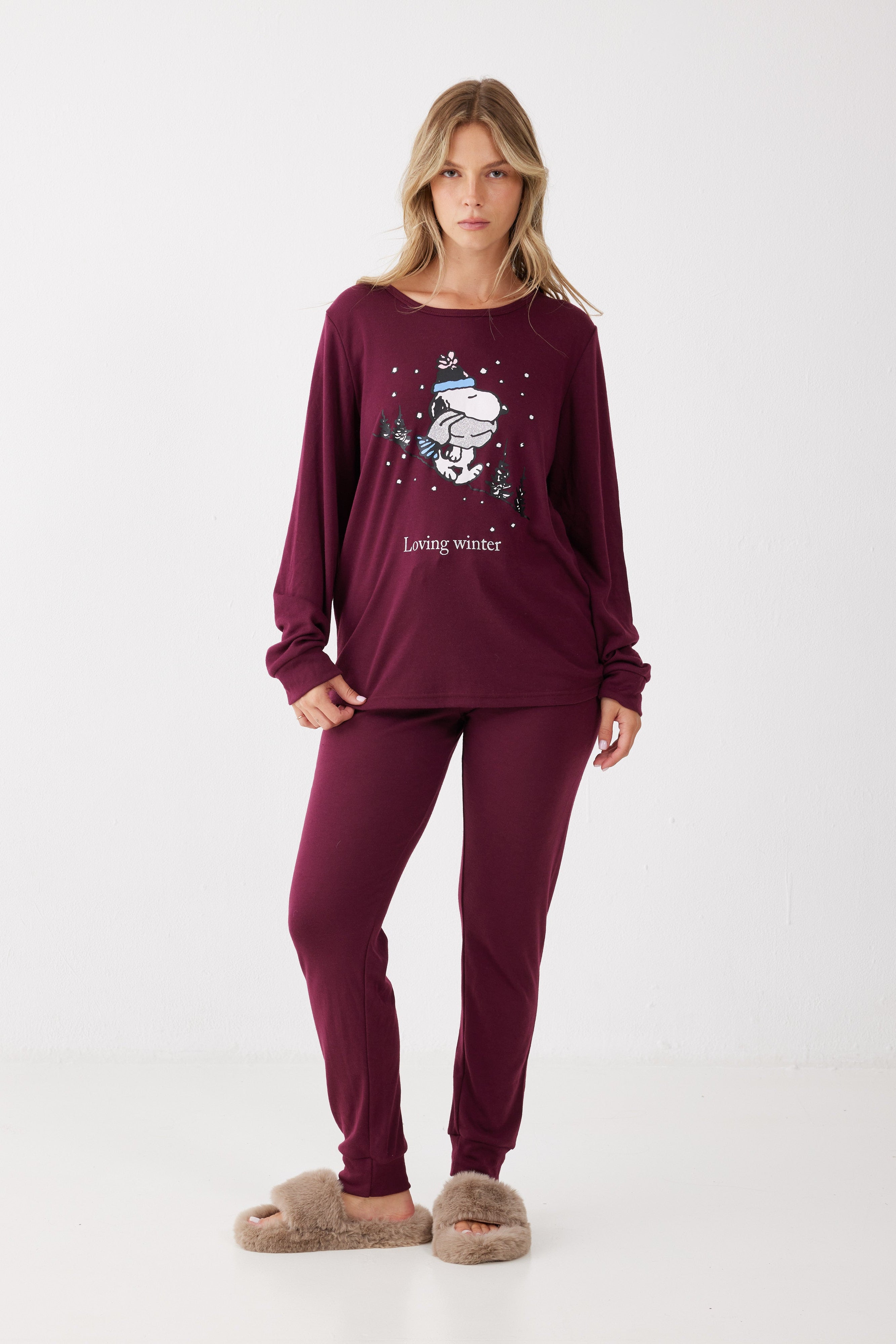 סט פיג'מת סנופי אינטרלוק