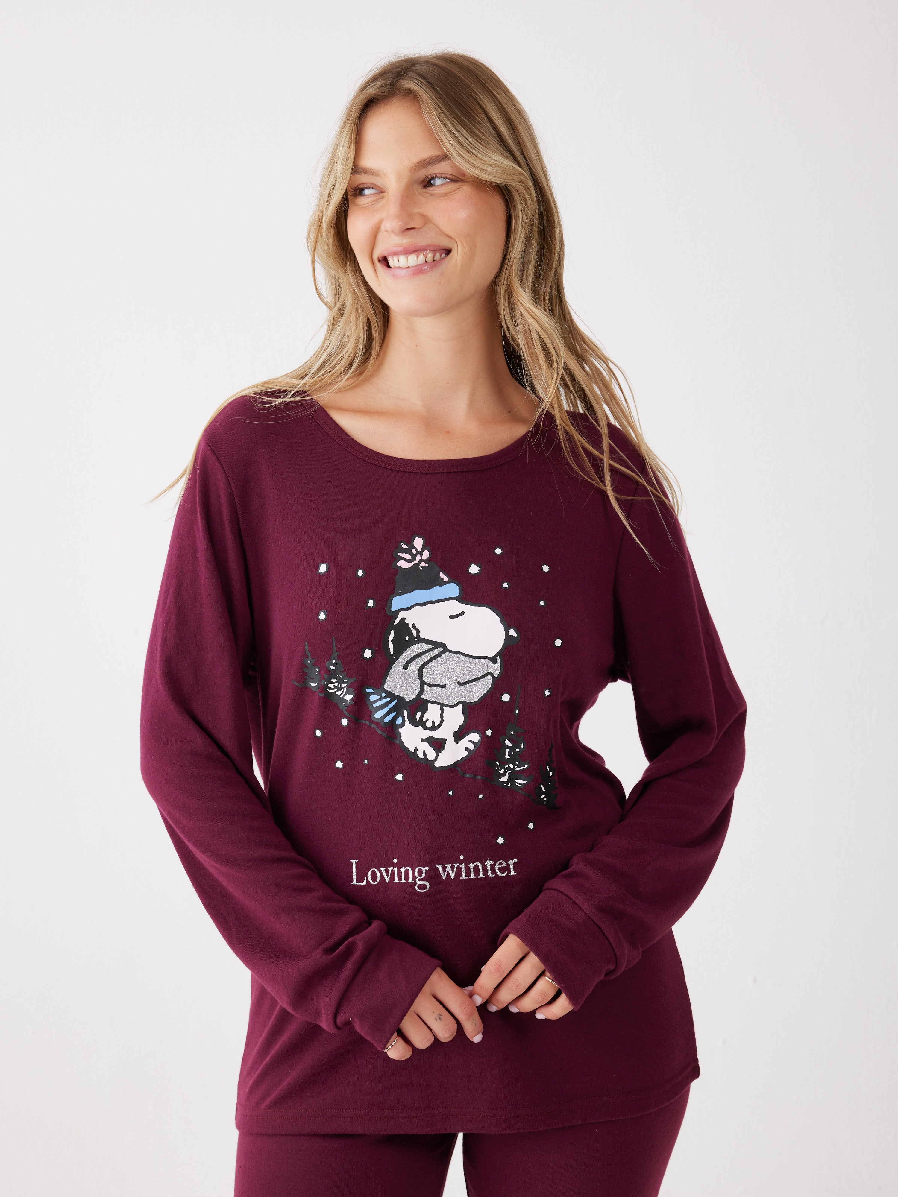 סט פיג'מת סנופי אינטרלוק