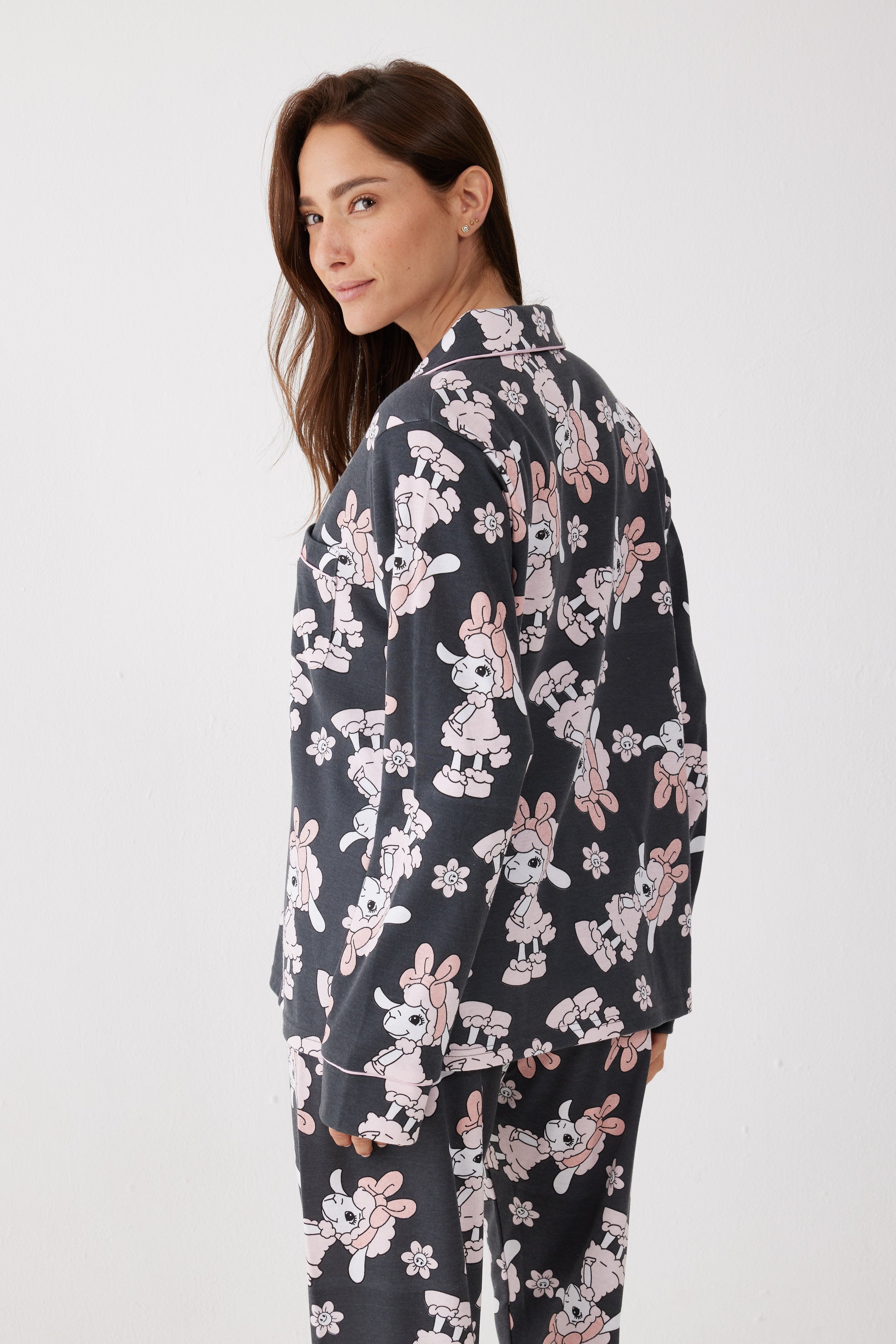 פיג'מה פיפה מכופתרת אינטרלוק