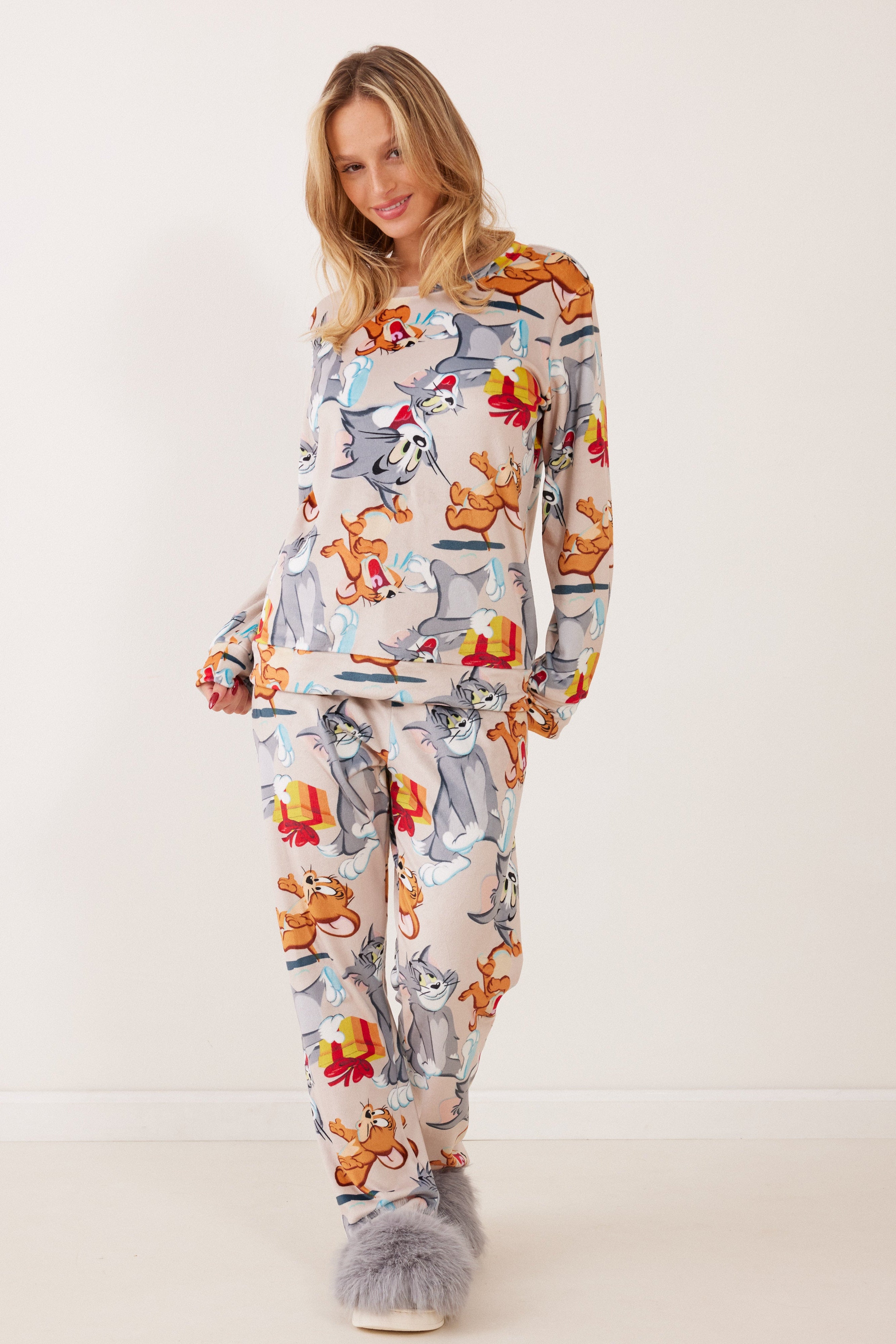 סט פיג'מה קטיפה TOM&JERRY