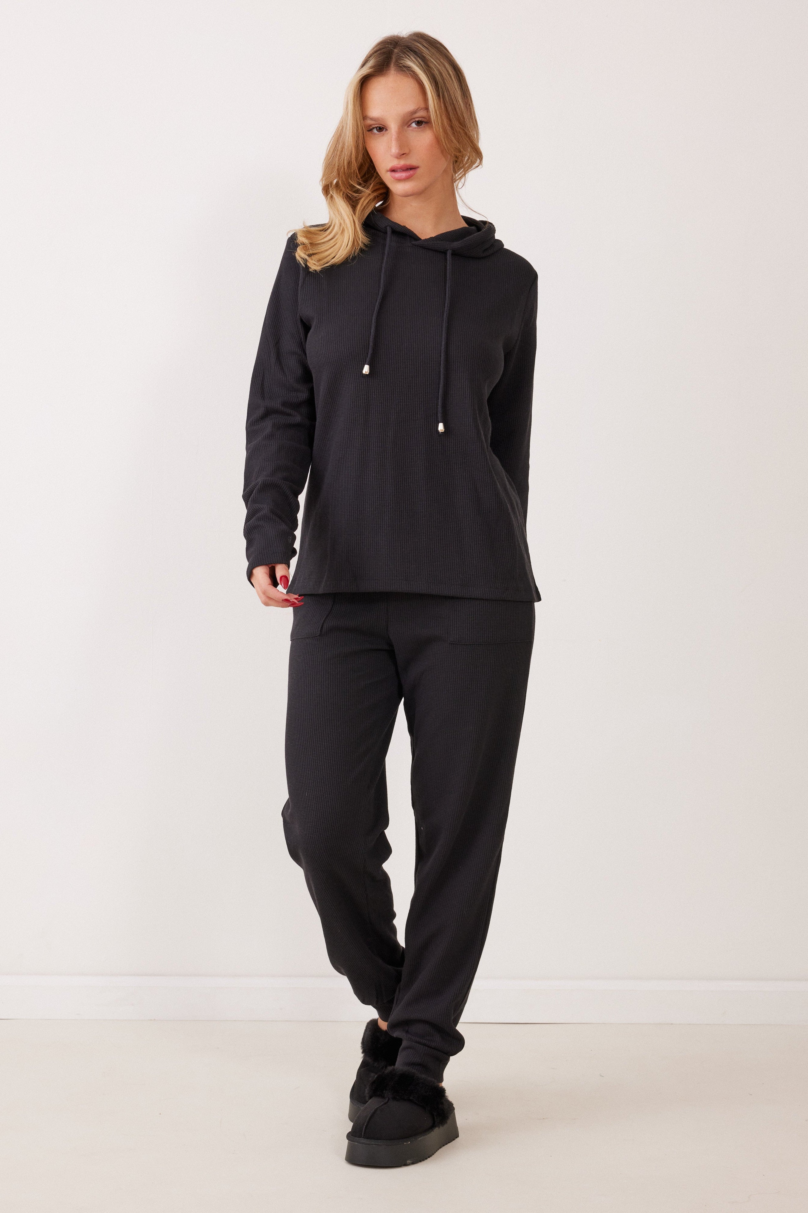 סט חליפת פנאי קפוצ'ון וואפל