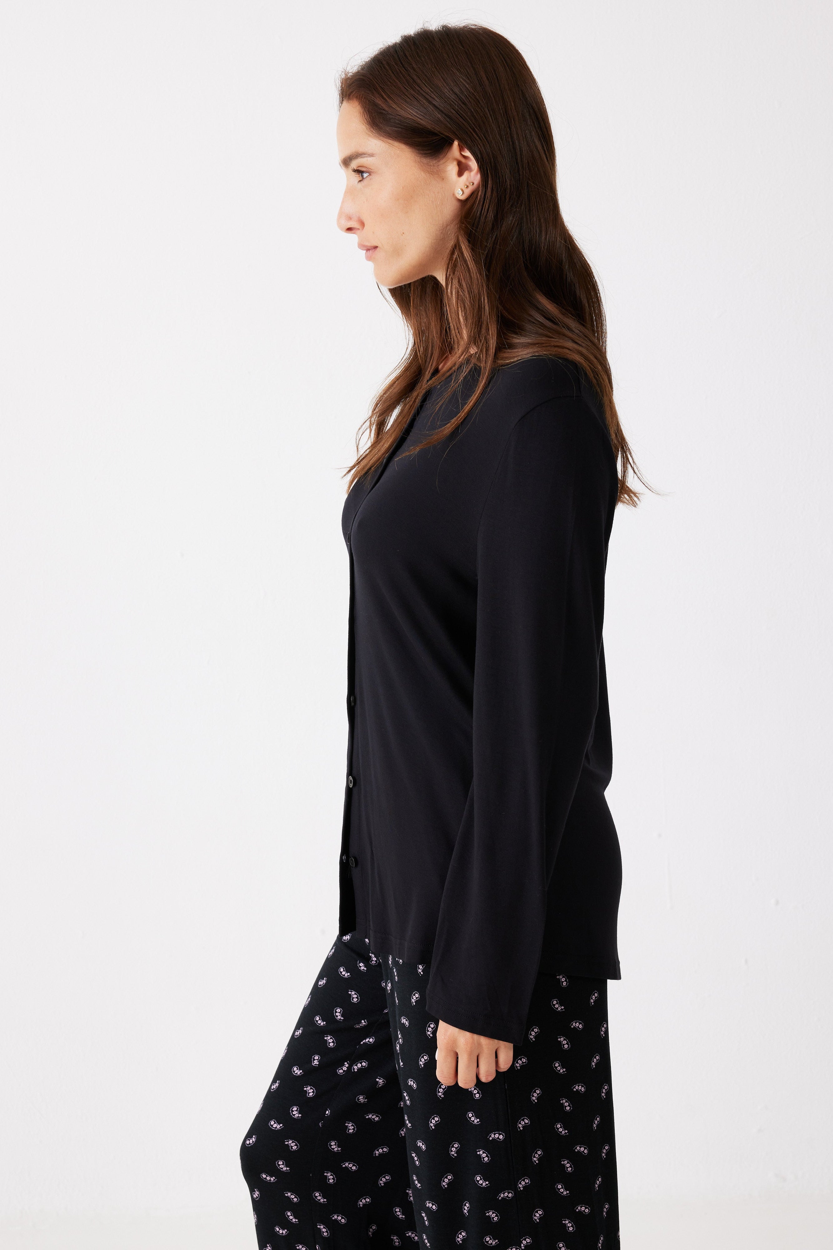 פיג'מה כפתורים הדפס ויסקוזה