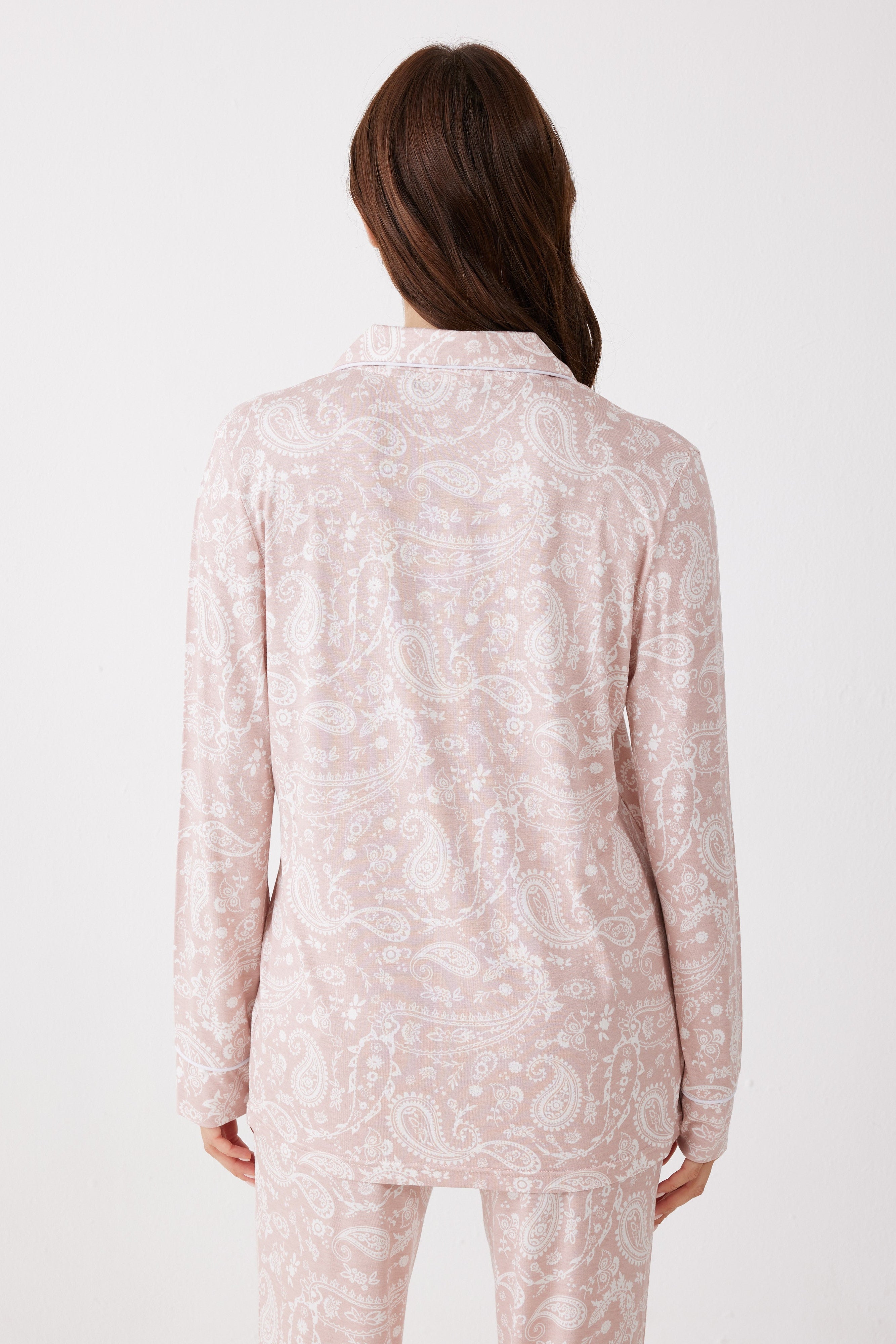 פיג'מה מכופתרת פייזלי ויסקוזה