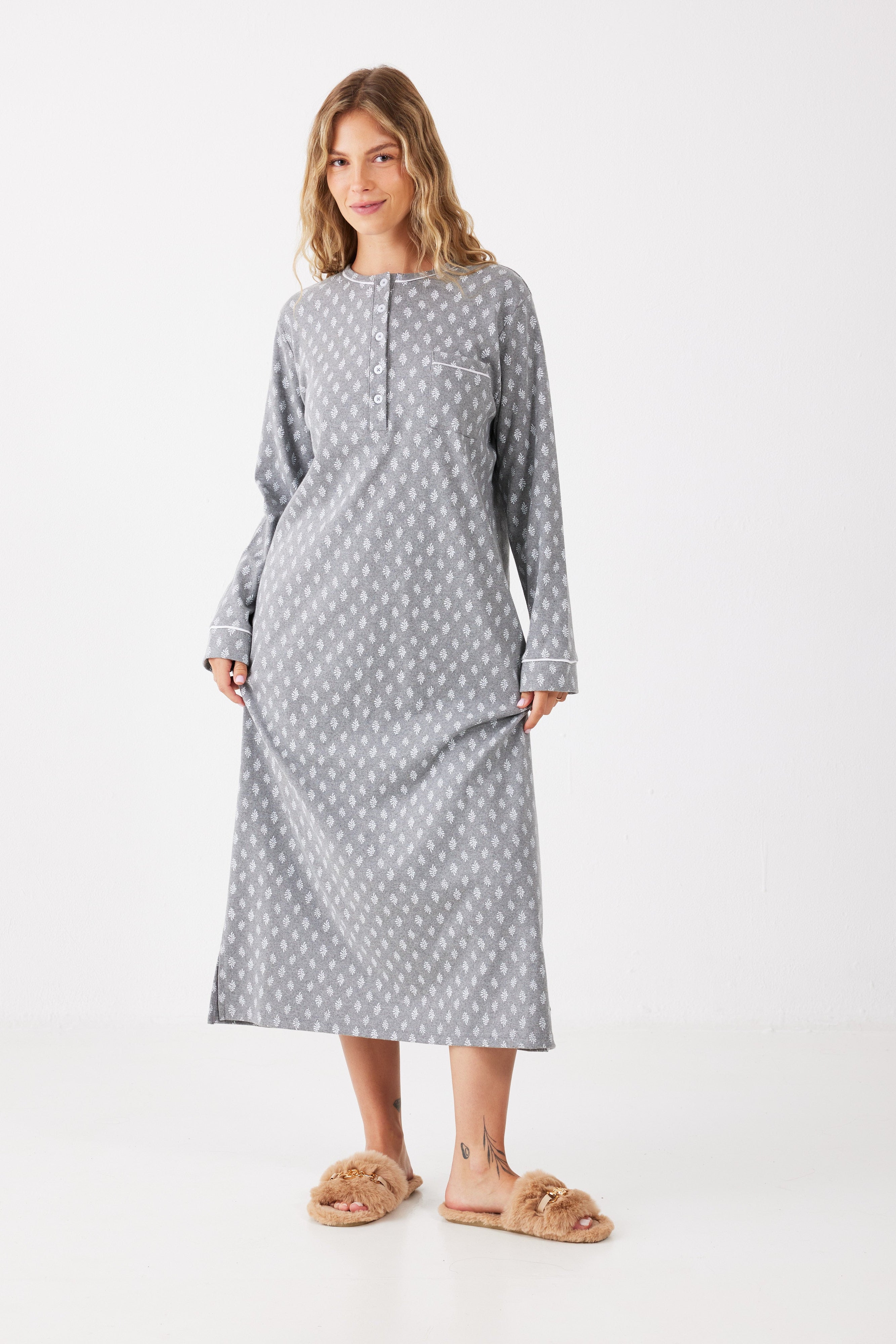 כותונת לילה עלים כותנה