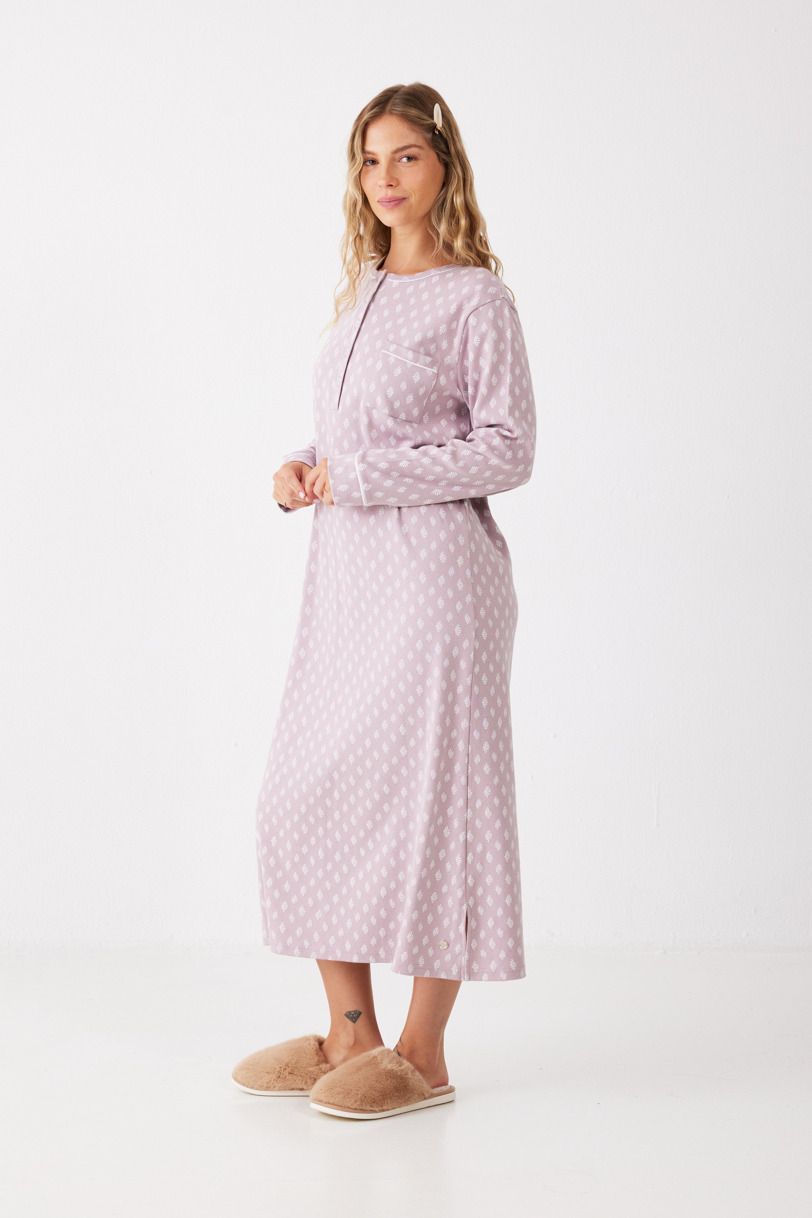 כותונת לילה עלים כותנה