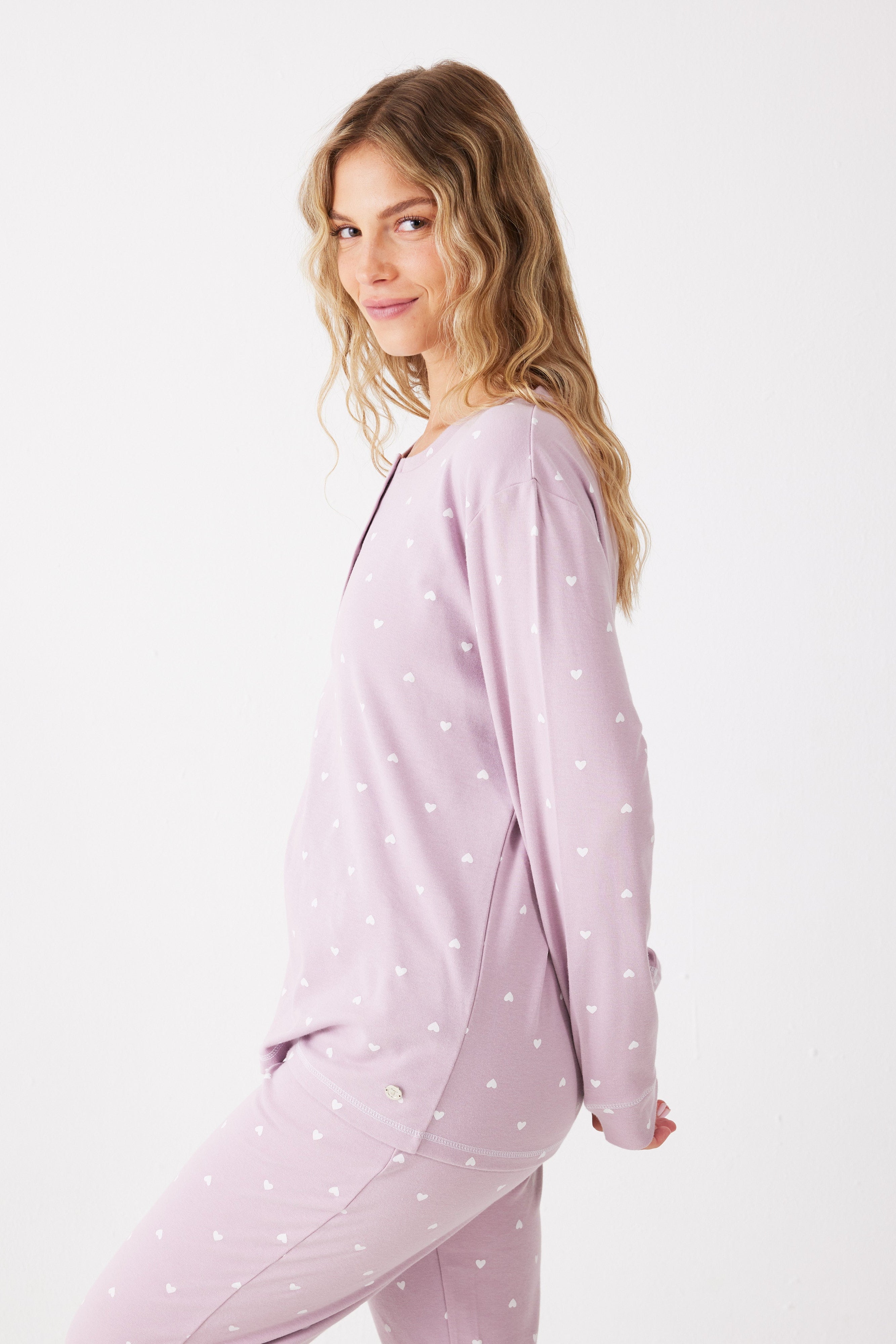 פיג'מה לבבות כותנה