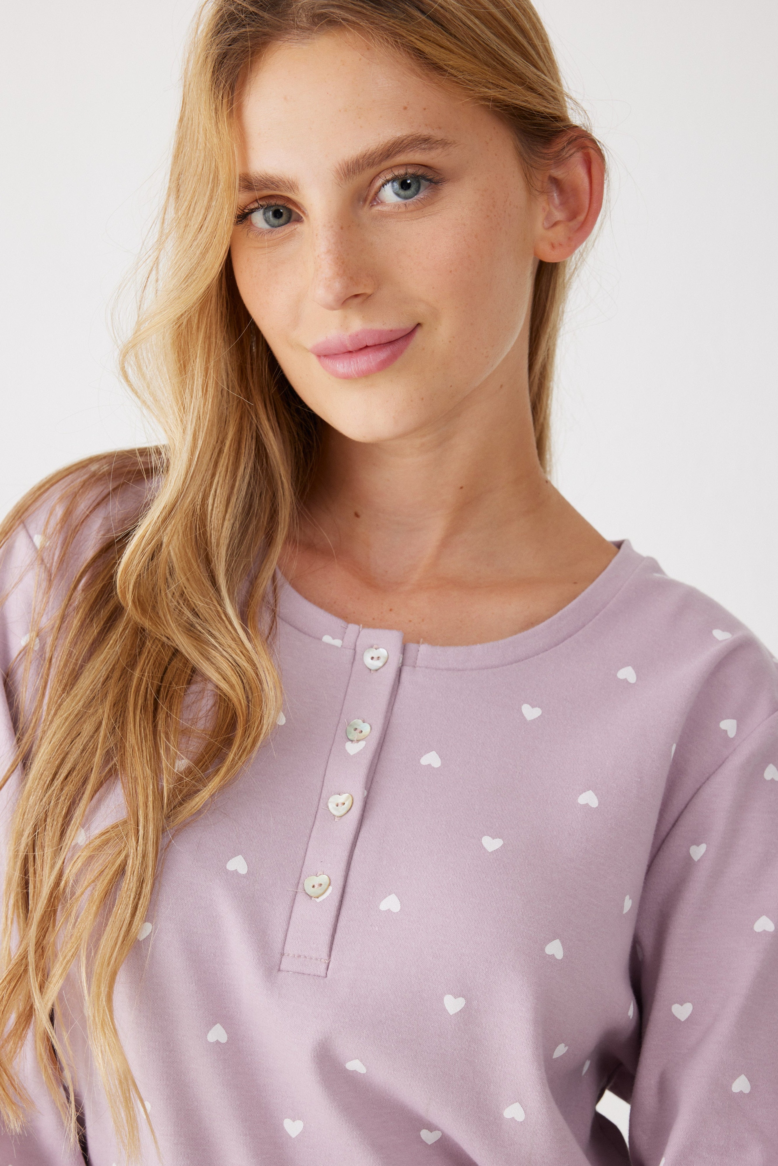 פיג'מה לבבות כותנה