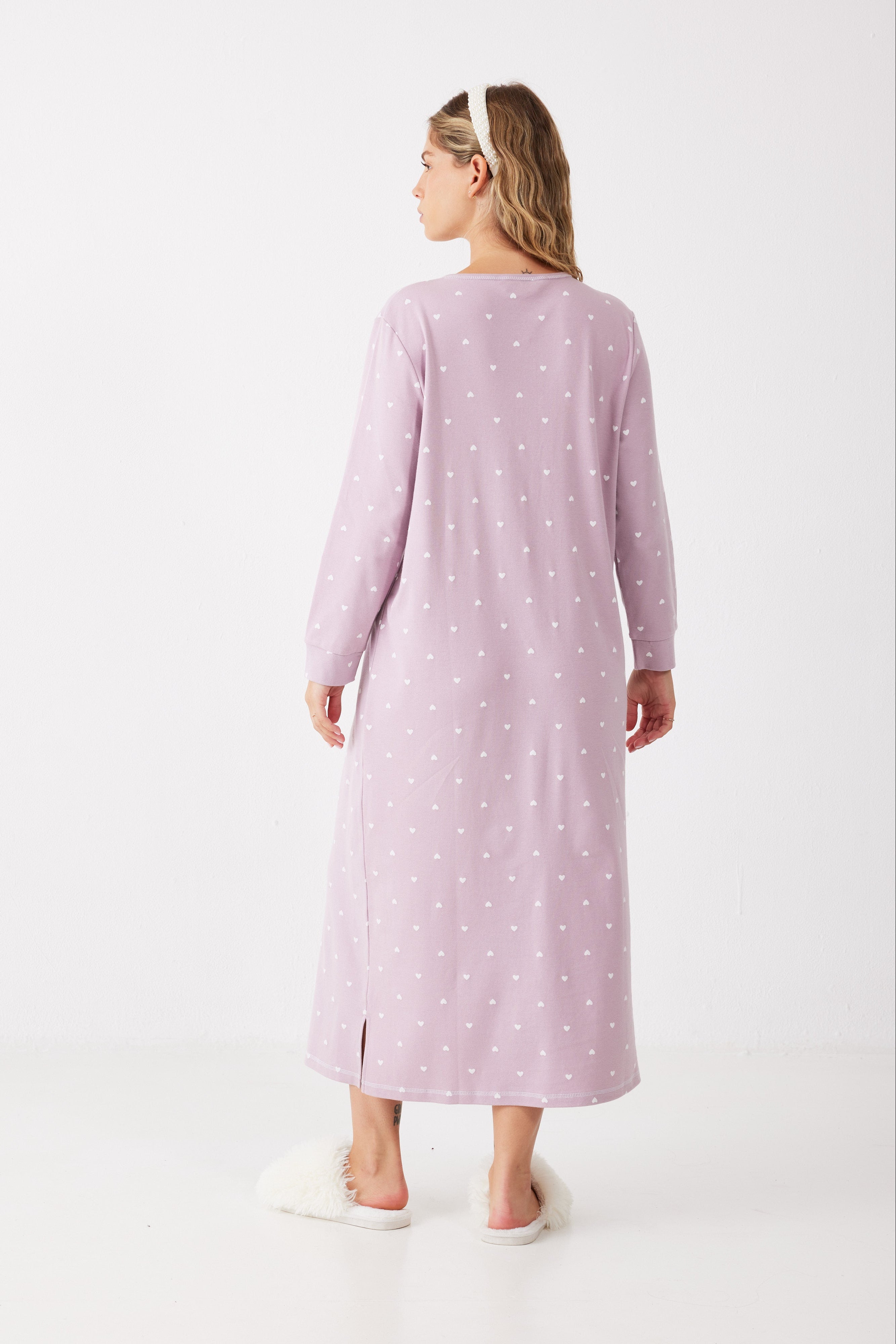 כותונת לילה לבבות כותנה