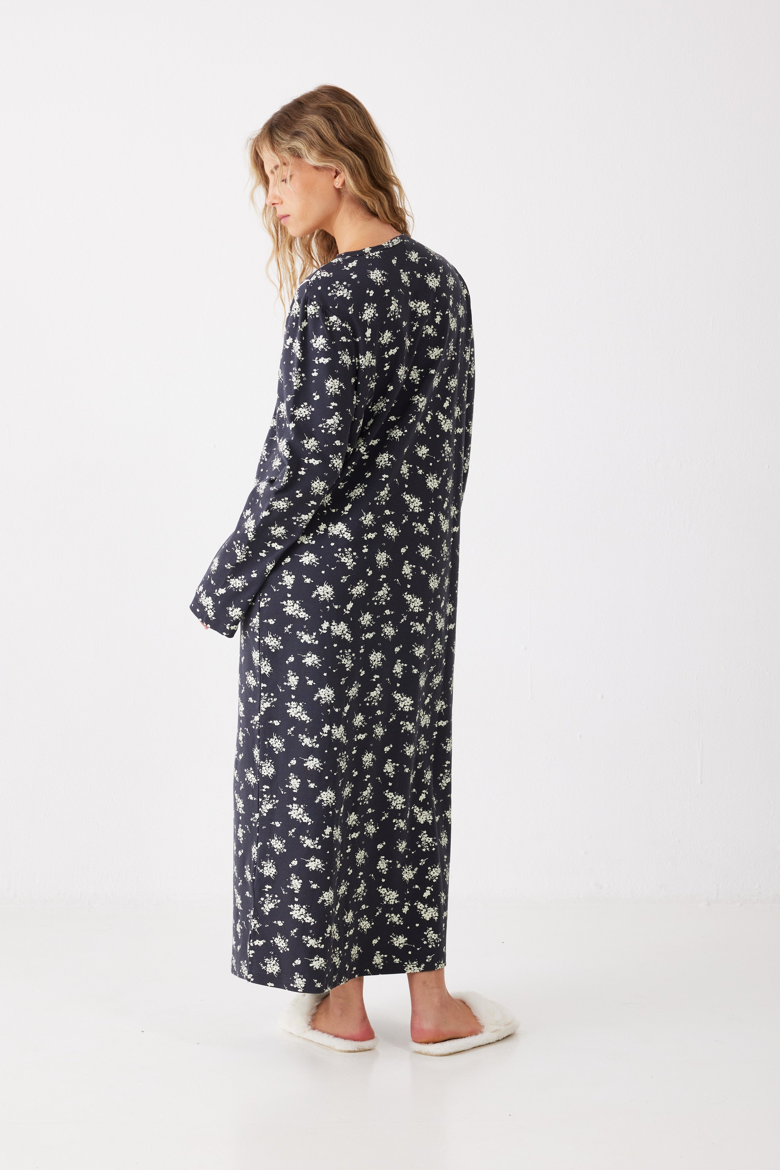 כותונת לילה פרחונית כותנה