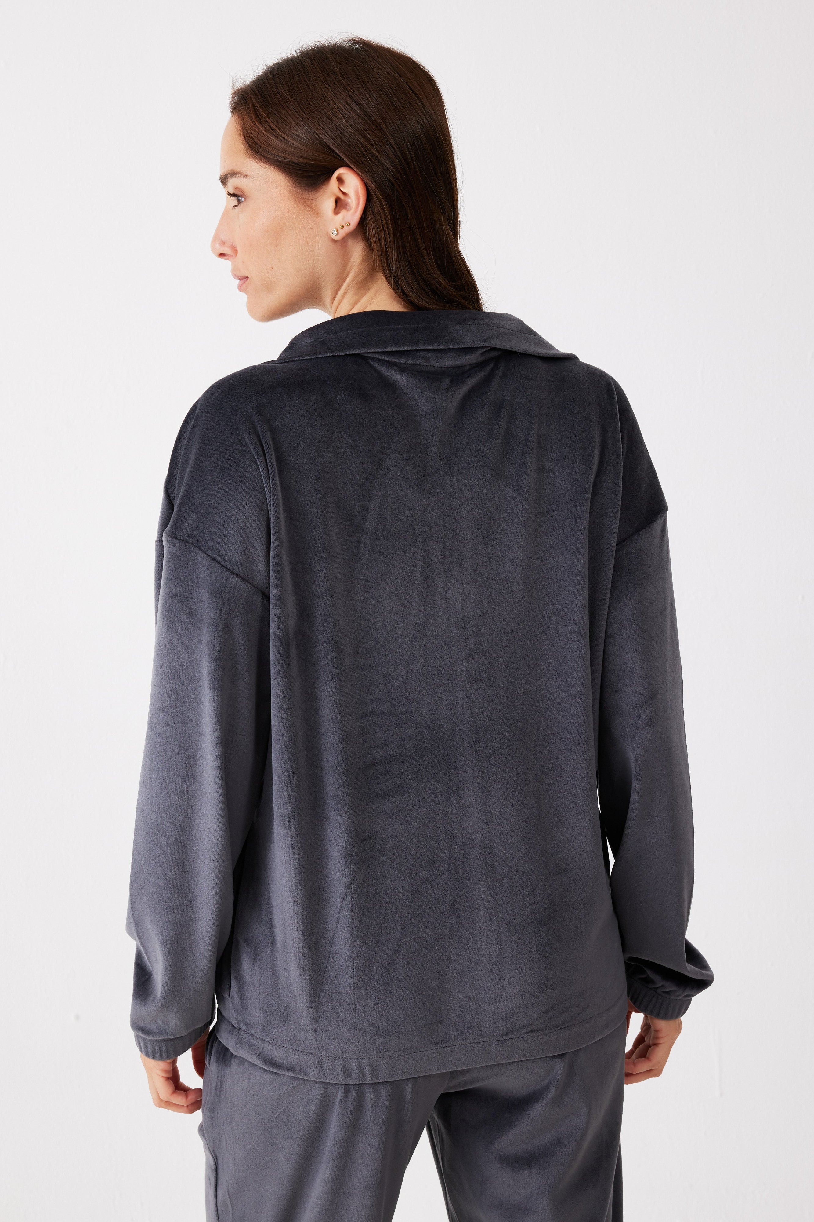 חליפת רוכסן יהלומים קטיפה