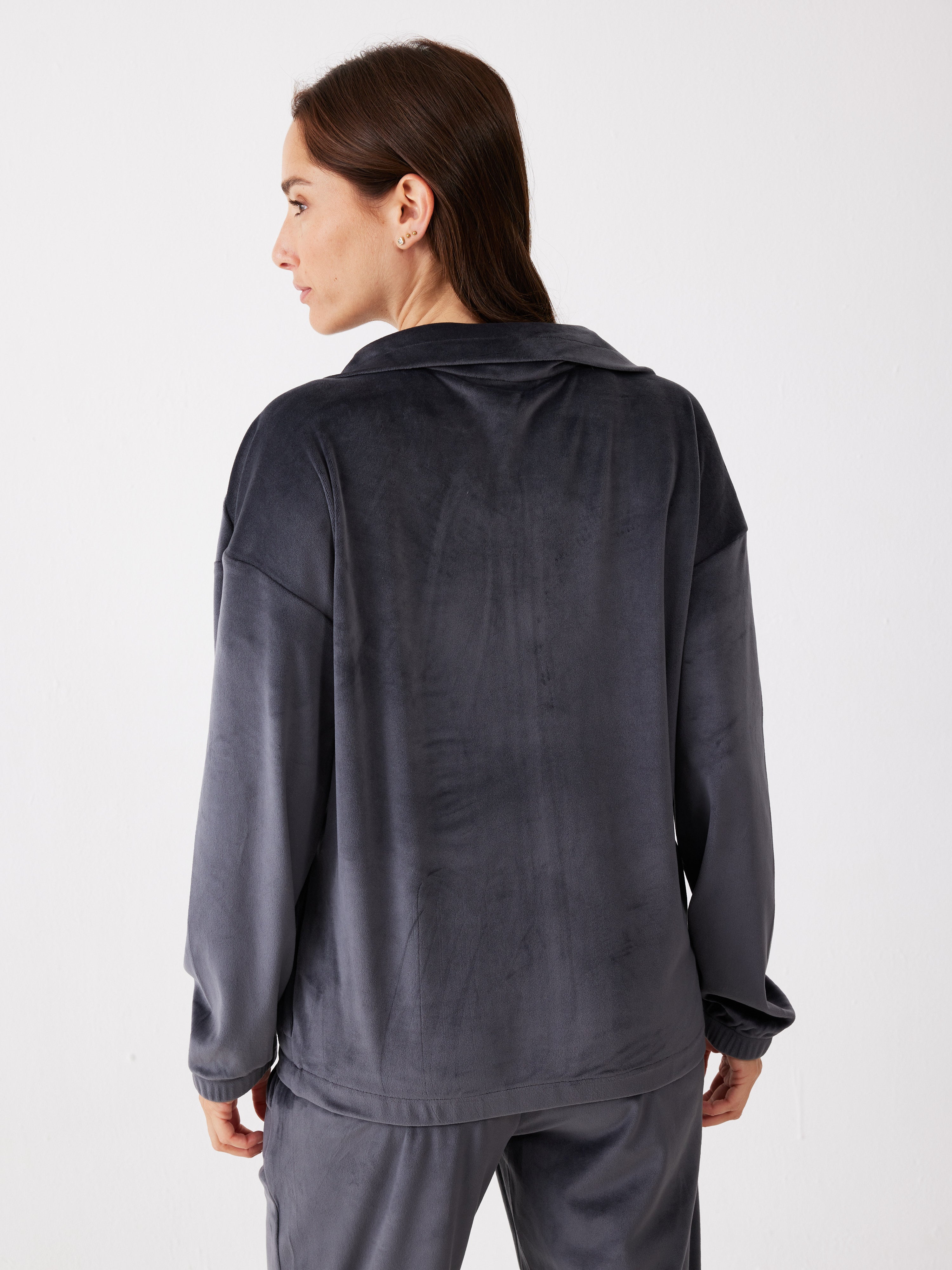 חליפת רוכסן יהלומים קטיפה