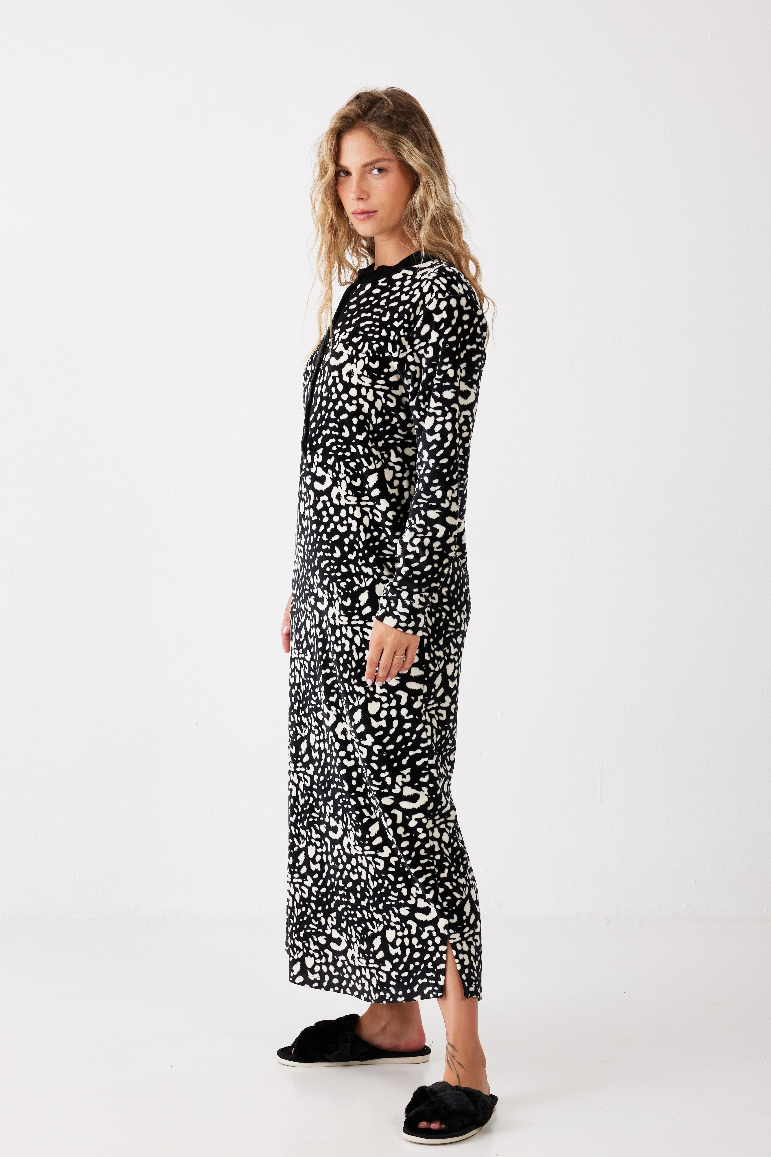 כותונת מנומרת קטיפה