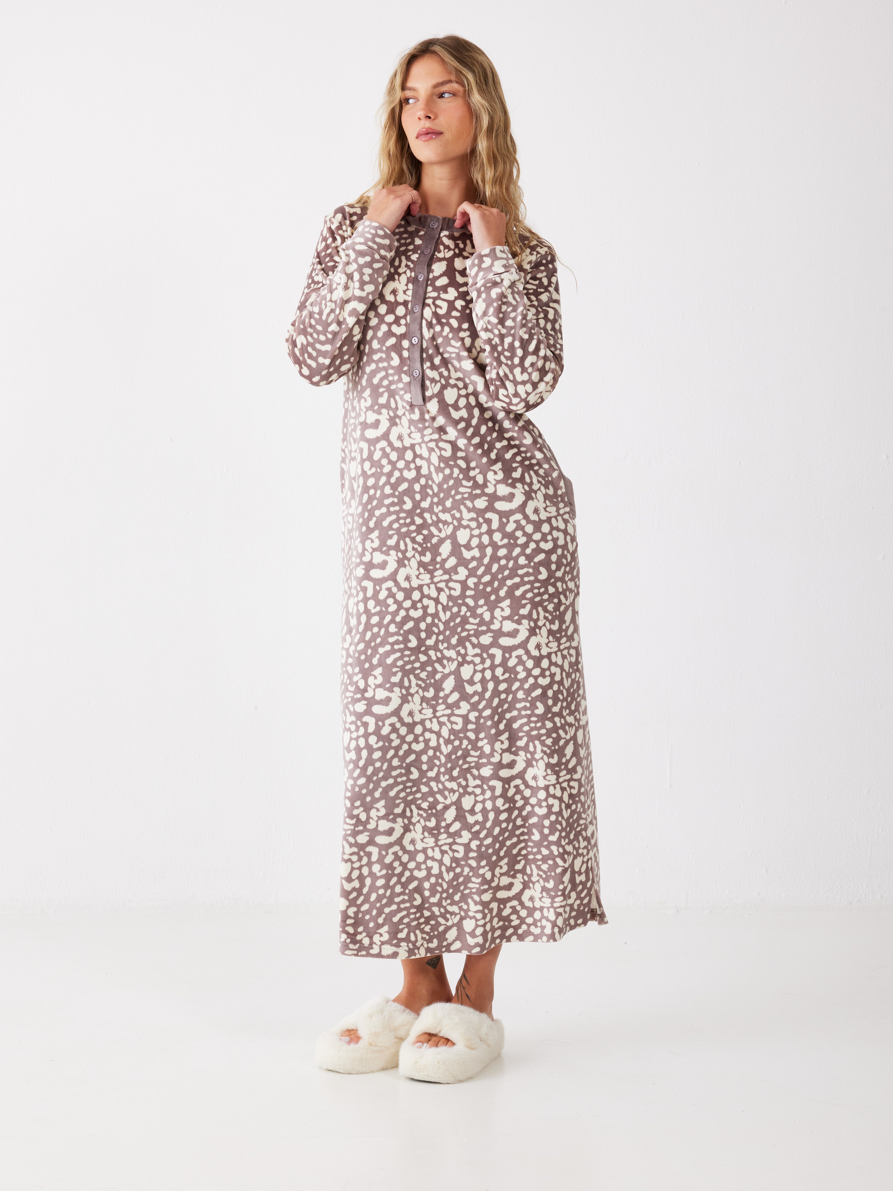 כותונת מנומרת קטיפה