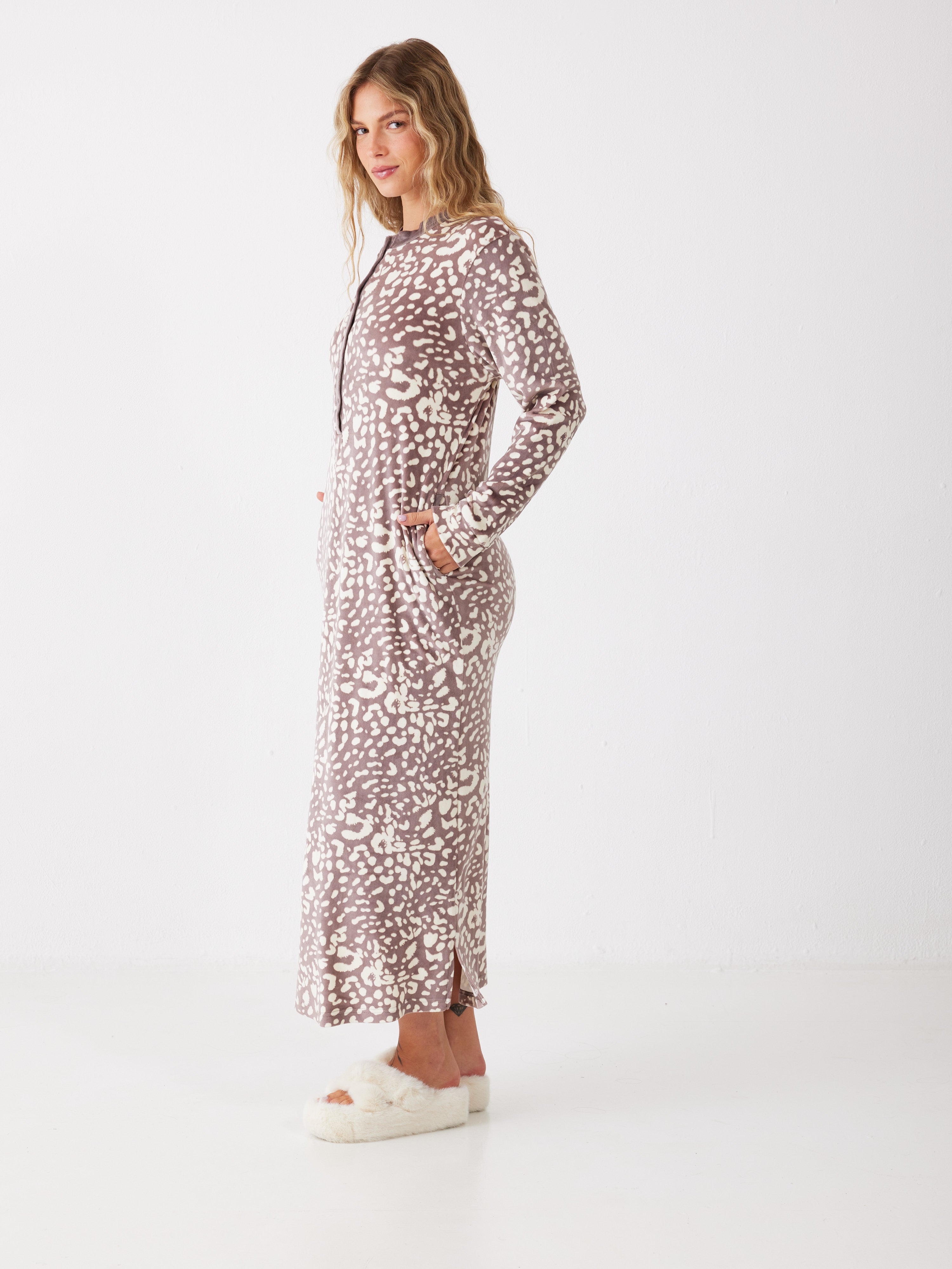 כותונת מנומרת קטיפה