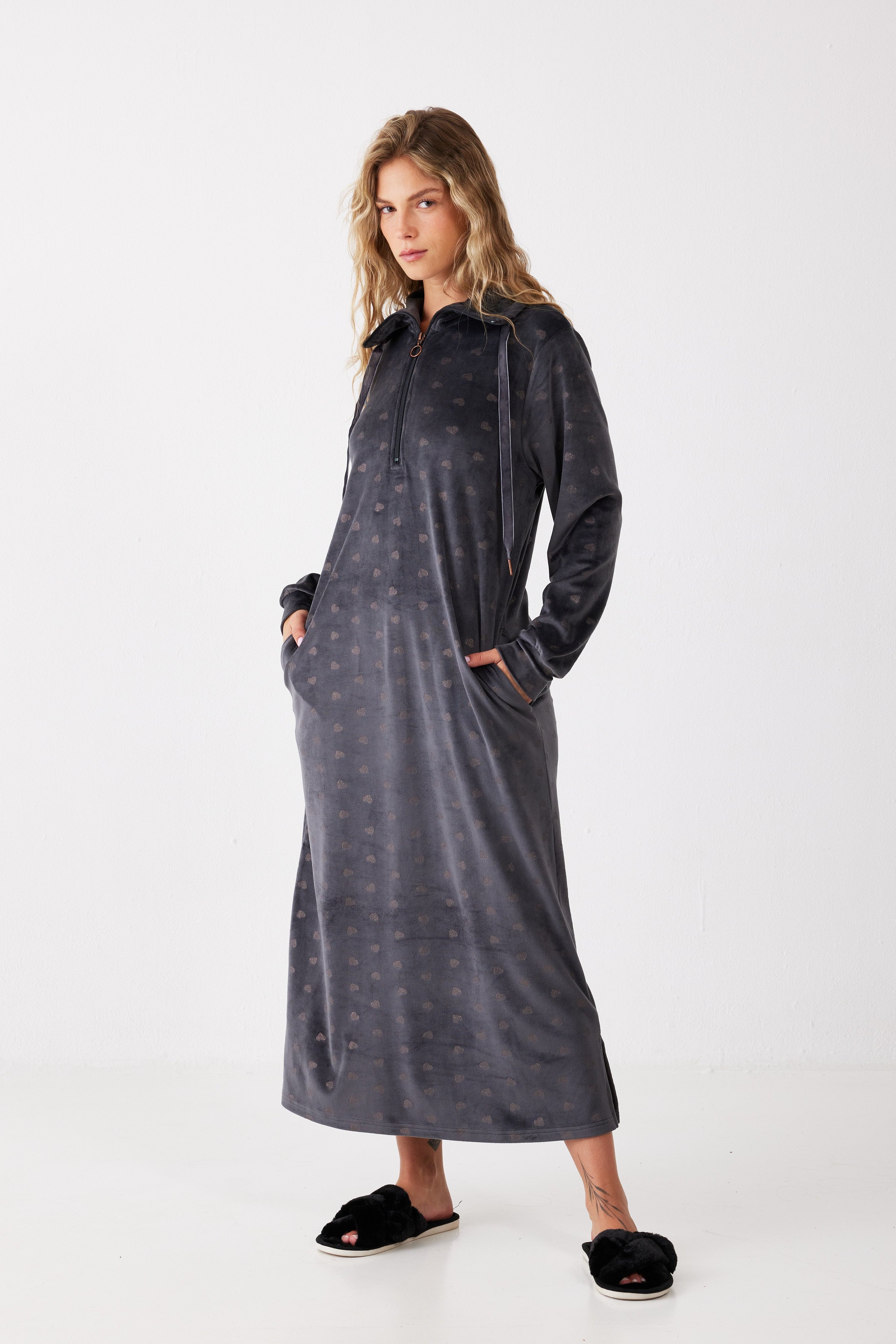 כותונת לבבות קטיפה