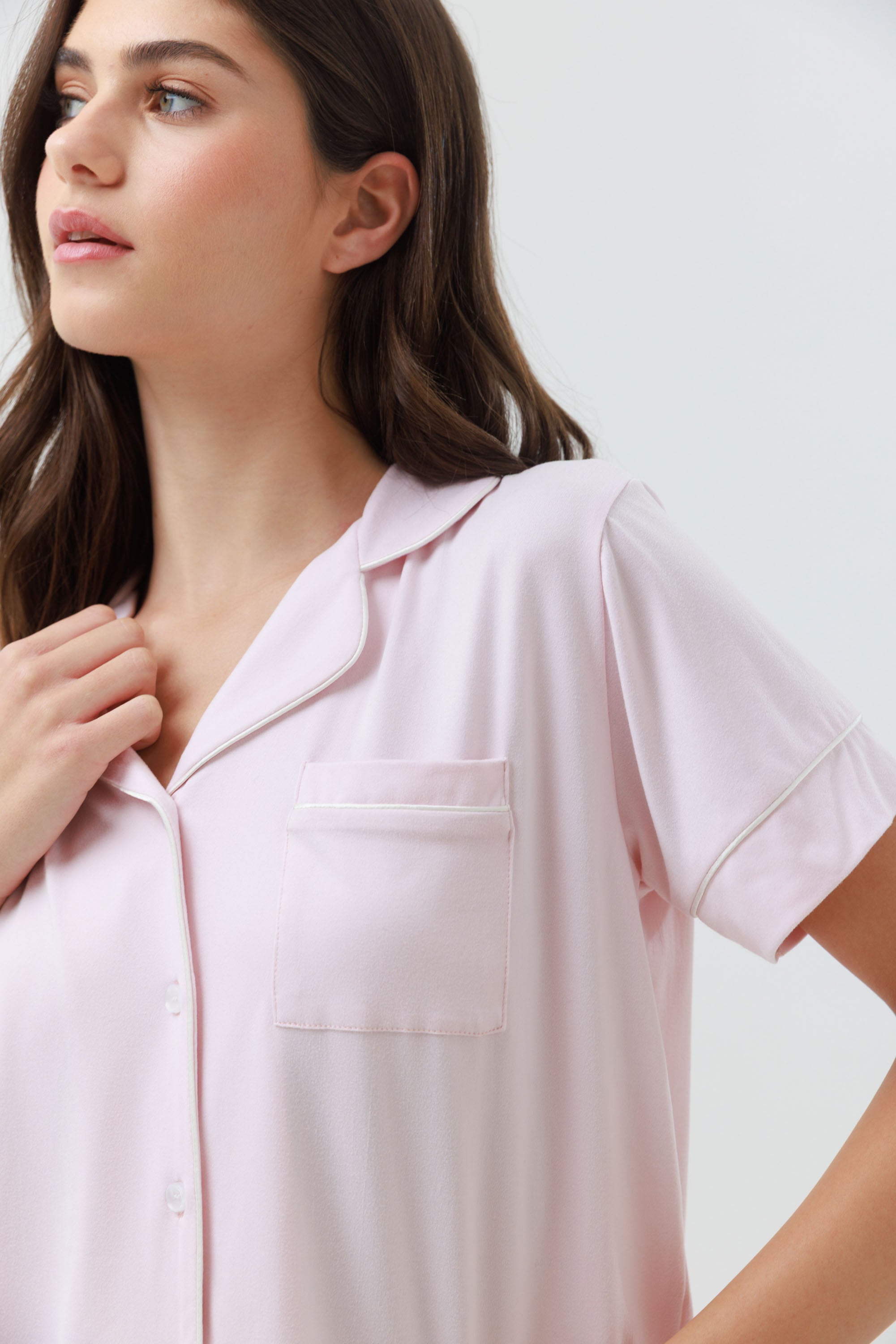 סט פיג'מה יאמי מכופתרת מכנס קצר