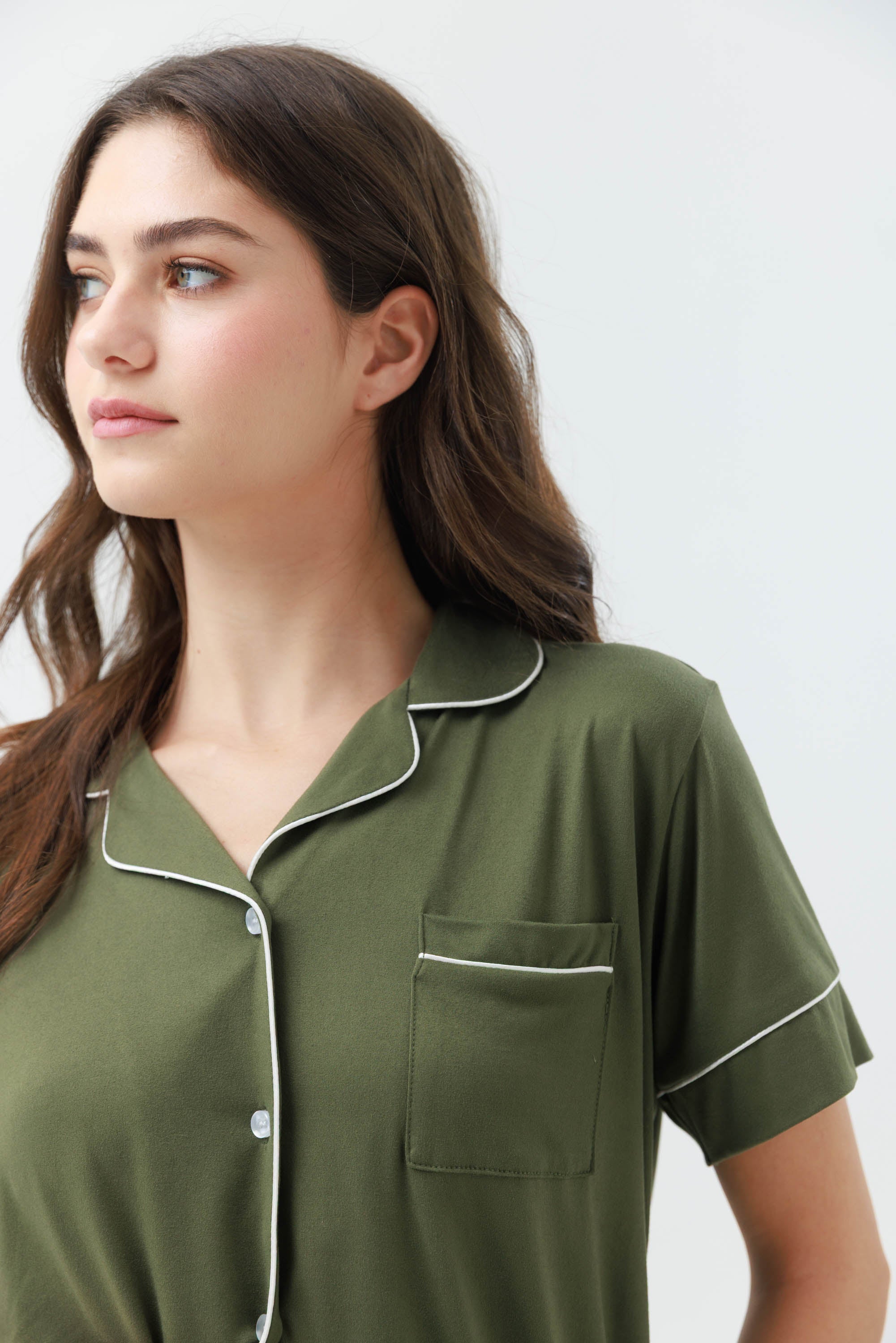 סט פיג'מה יאמי מכופתרת מכנס ארוך