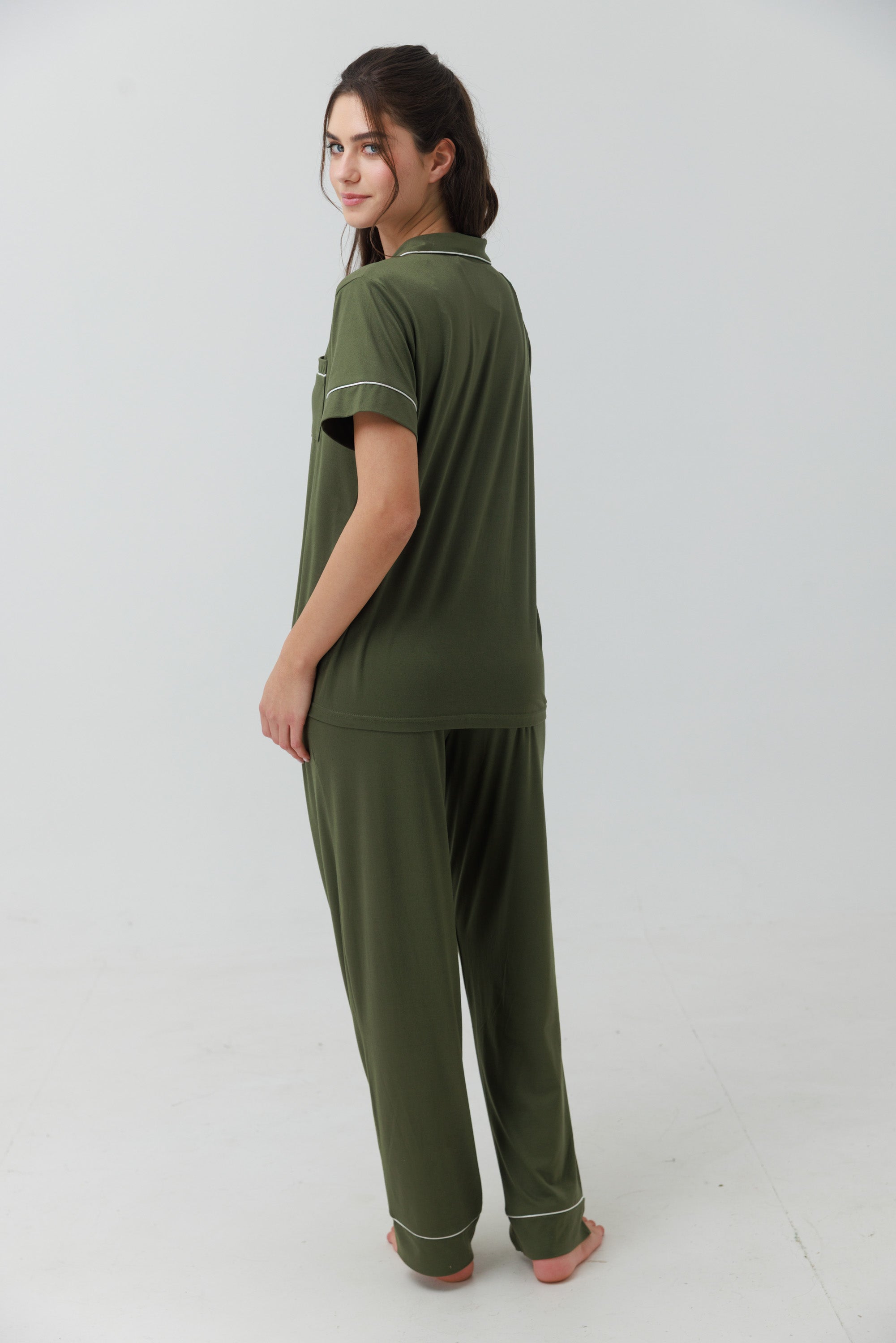 סט פיג'מה יאמי מכופתרת מכנס ארוך