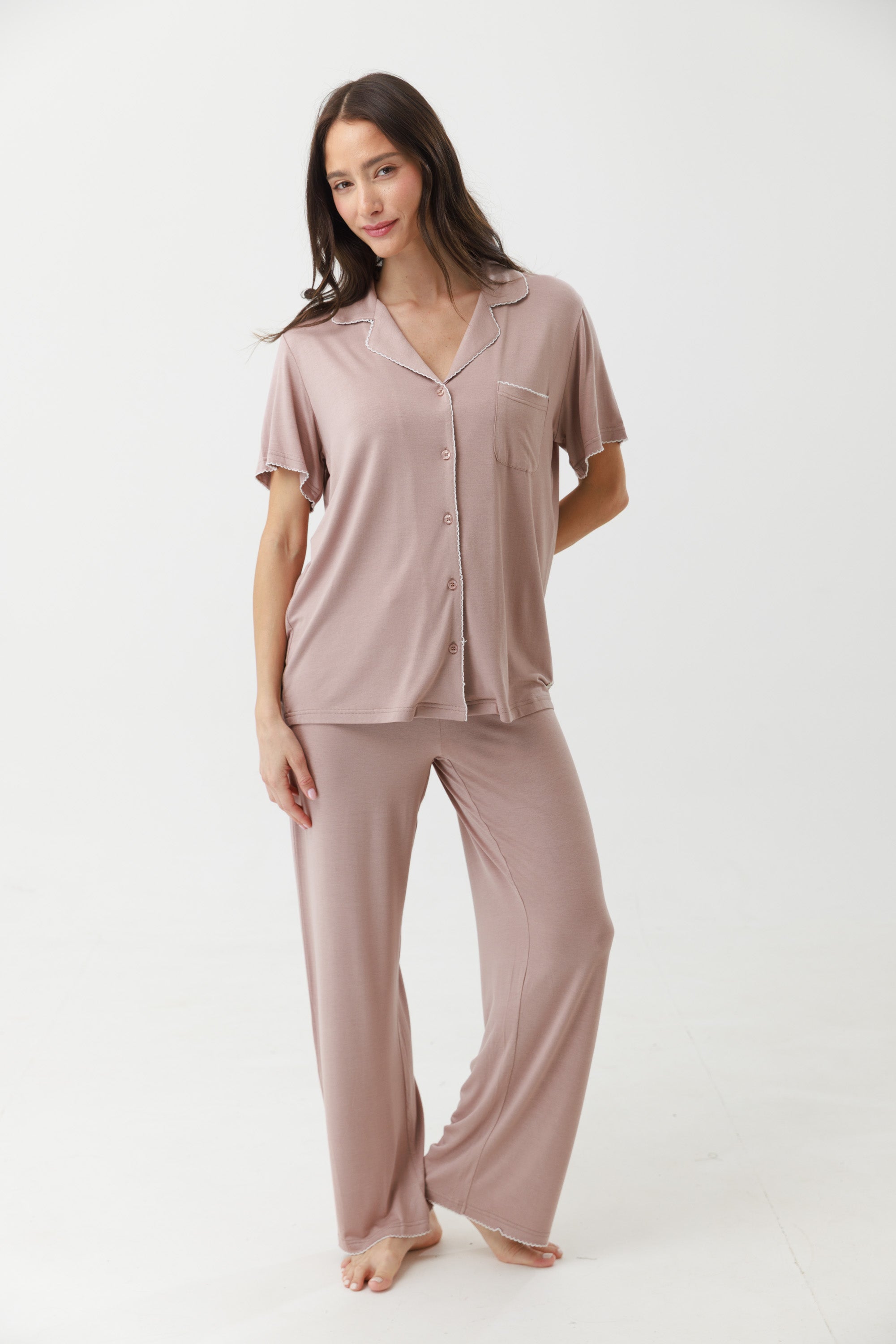 סט פיג'מה מכופתרת ויסקוזה