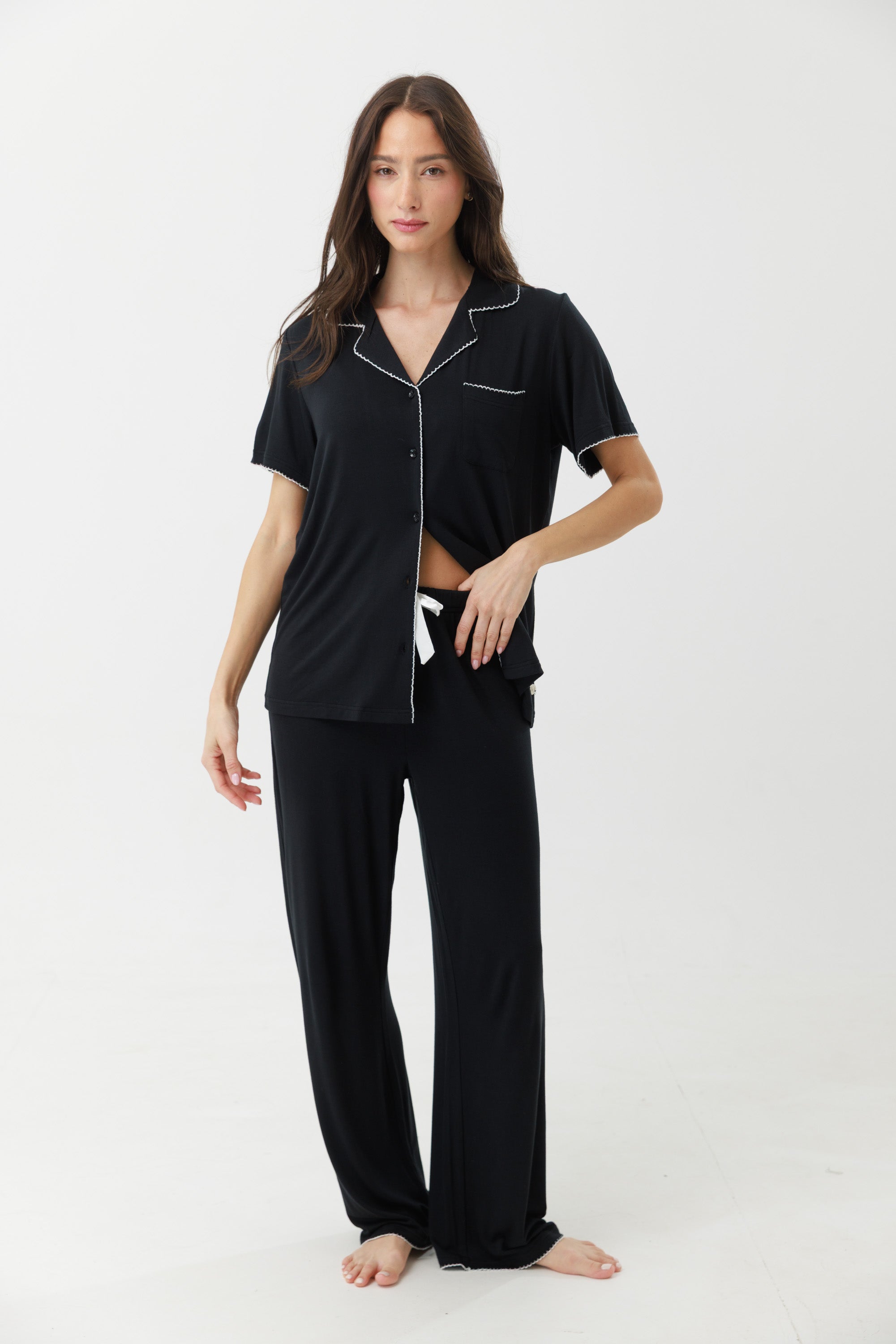 סט פיג'מה מכופתרת ויסקוזה