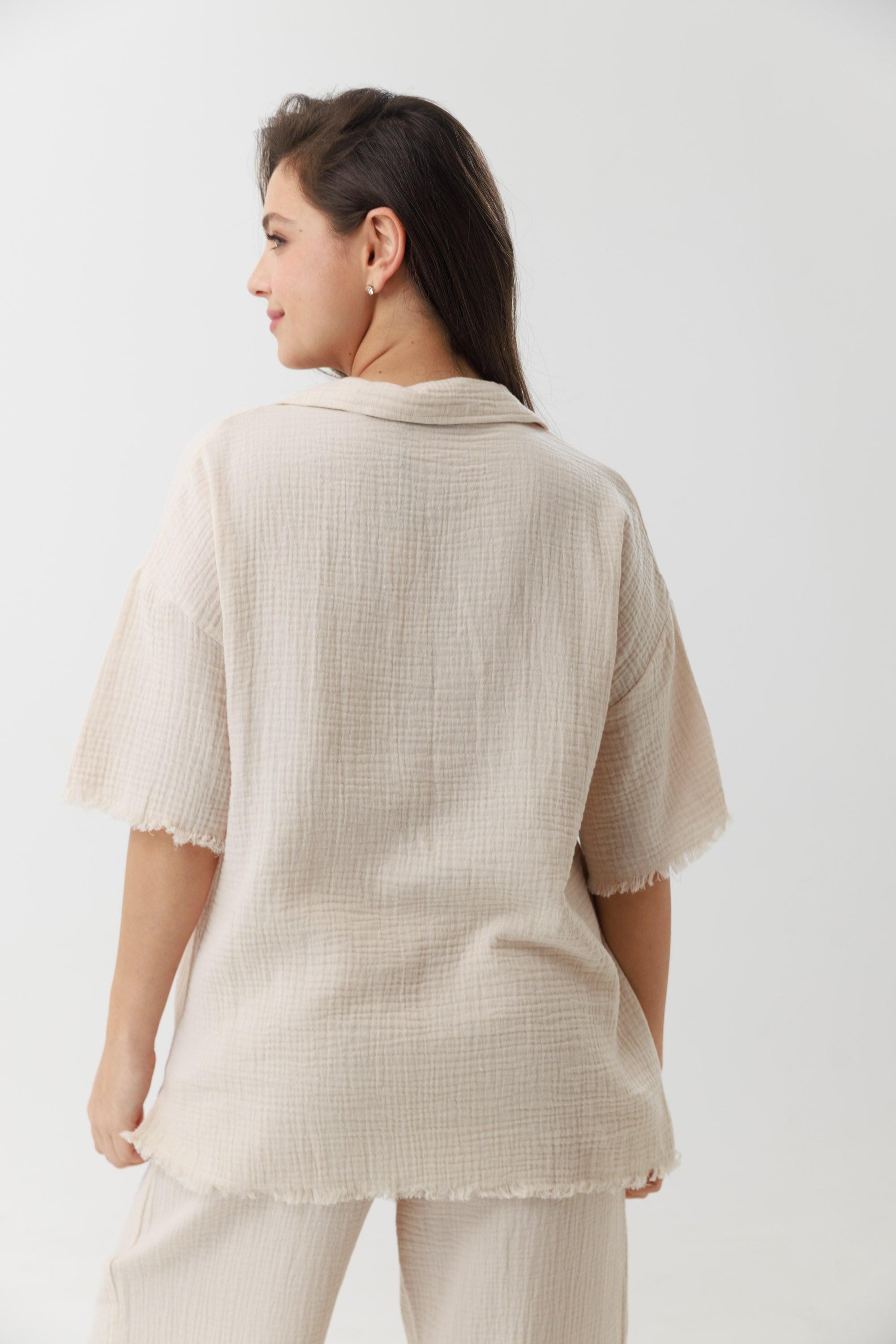 חליפת פנאי טטרה מכופתרת 100% כותנה