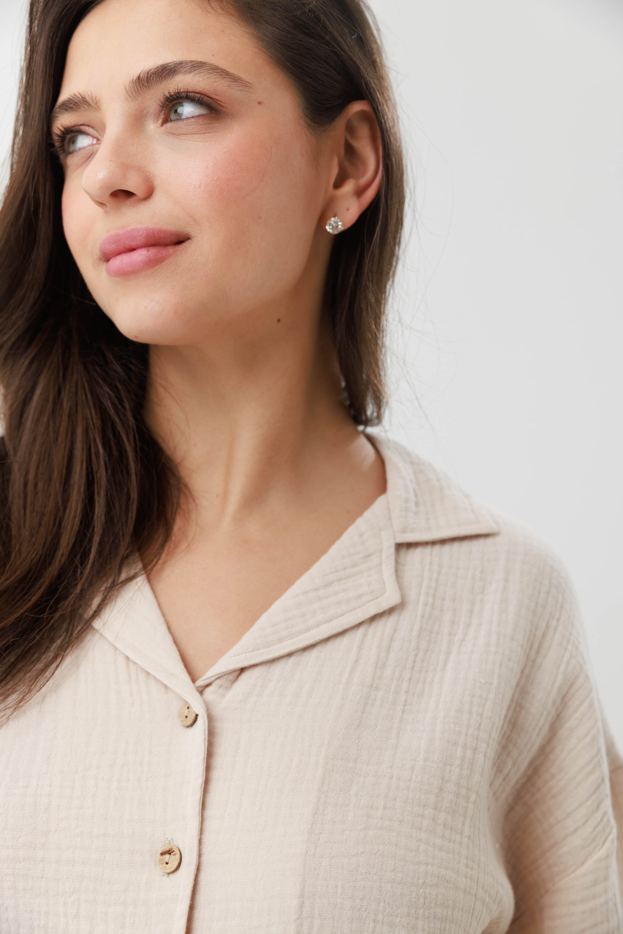 חליפת פנאי טטרה מכופתרת 100% כותנה