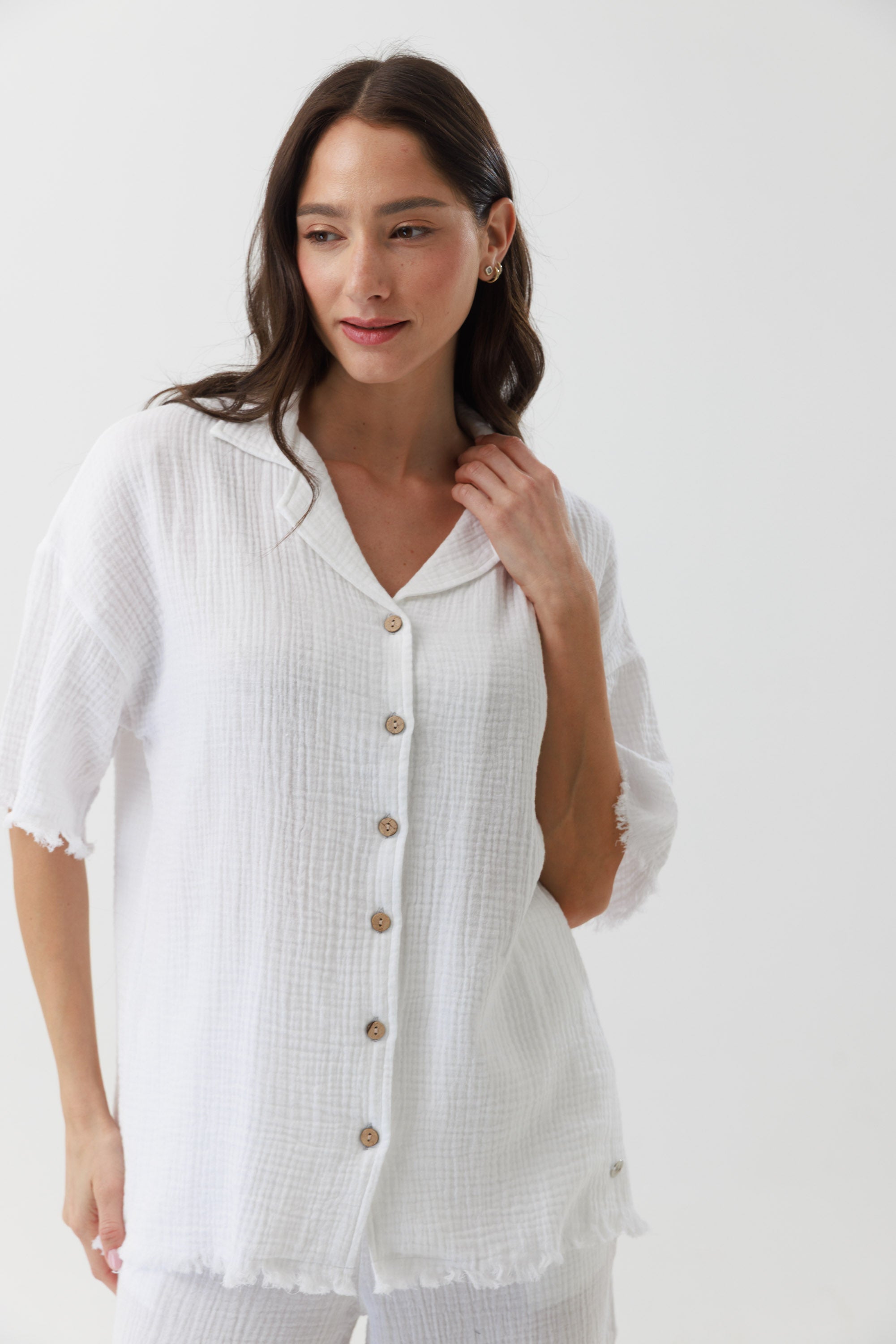 חליפת פנאי טטרה מכופתרת 100% כותנה