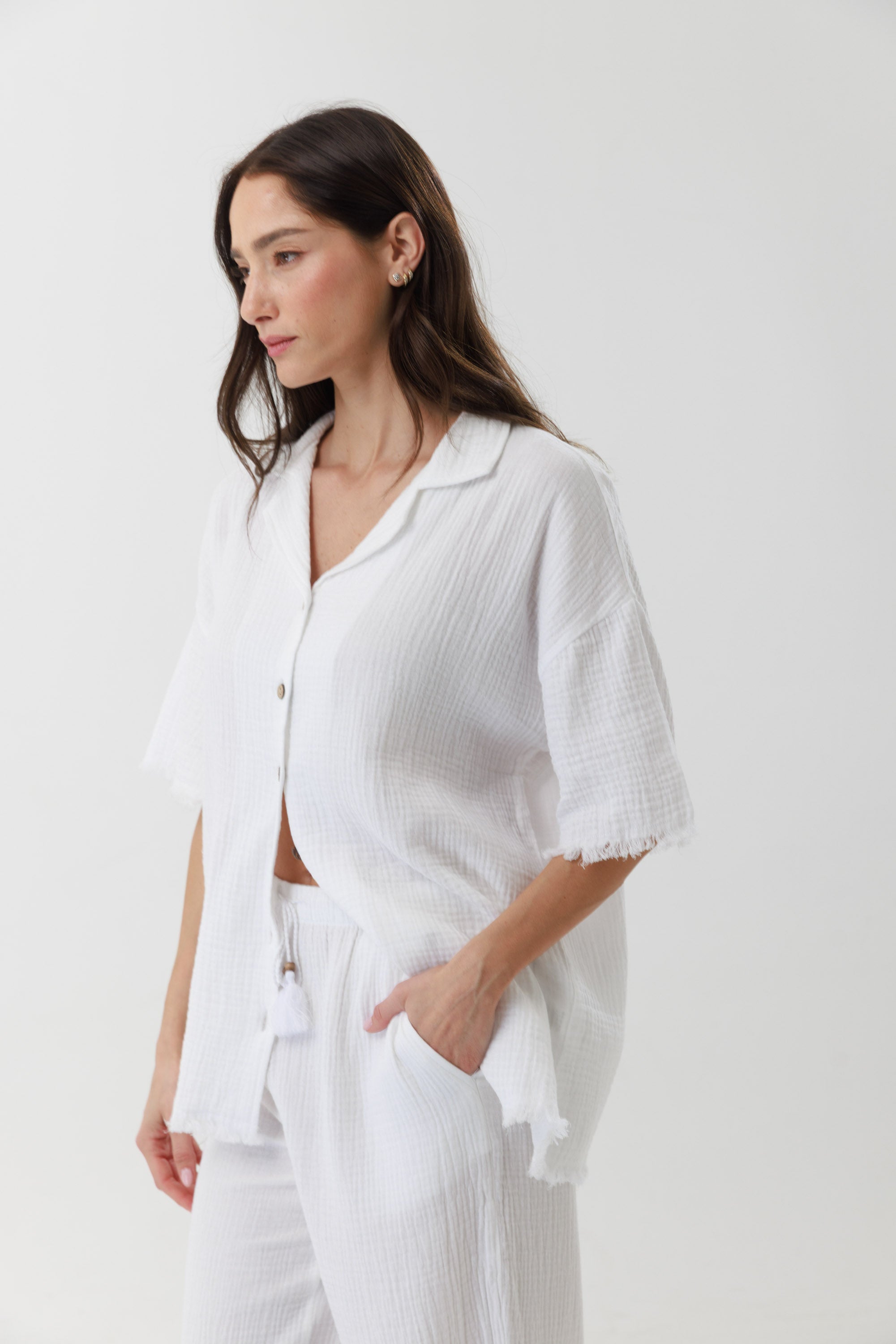 חליפת פנאי טטרה מכופתרת 100% כותנה