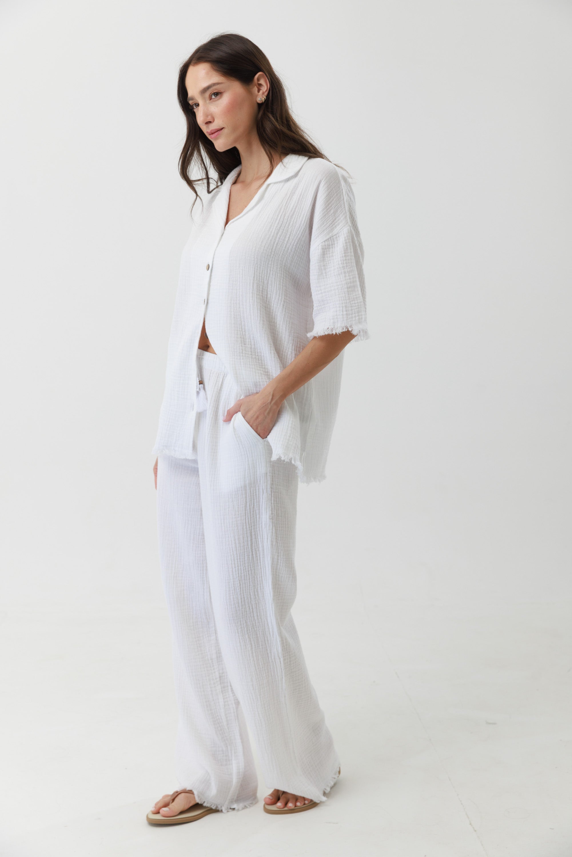 חליפת פנאי טטרה מכופתרת 100% כותנה