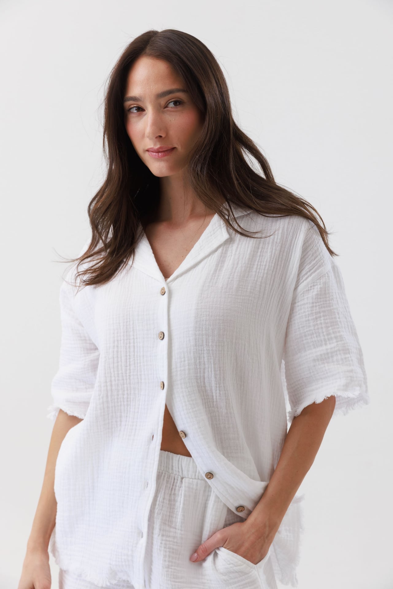 חליפת פנאי טטרה מכופתרת 100% כותנה