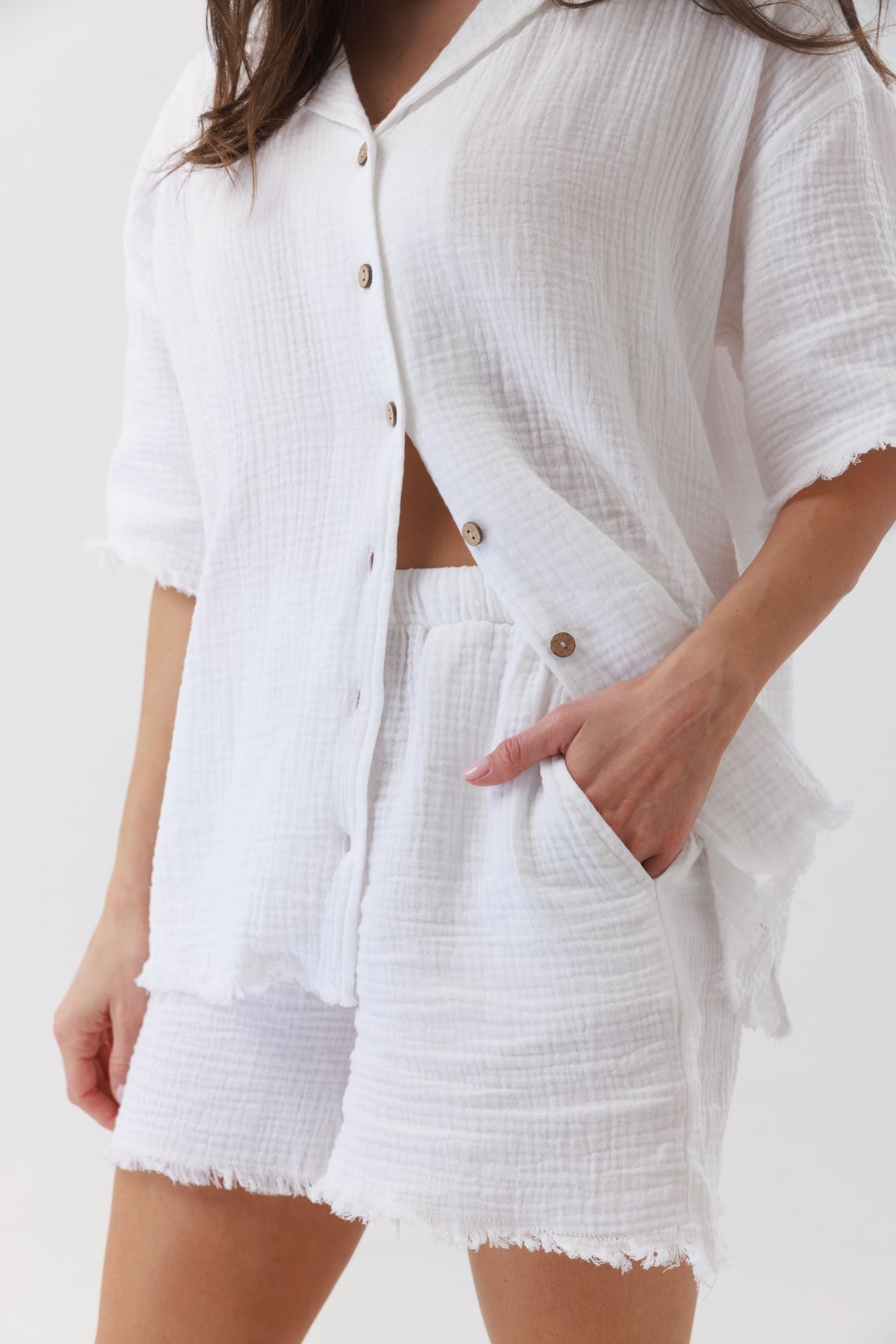 חליפת פנאי טטרה מכופתרת 100% כותנה