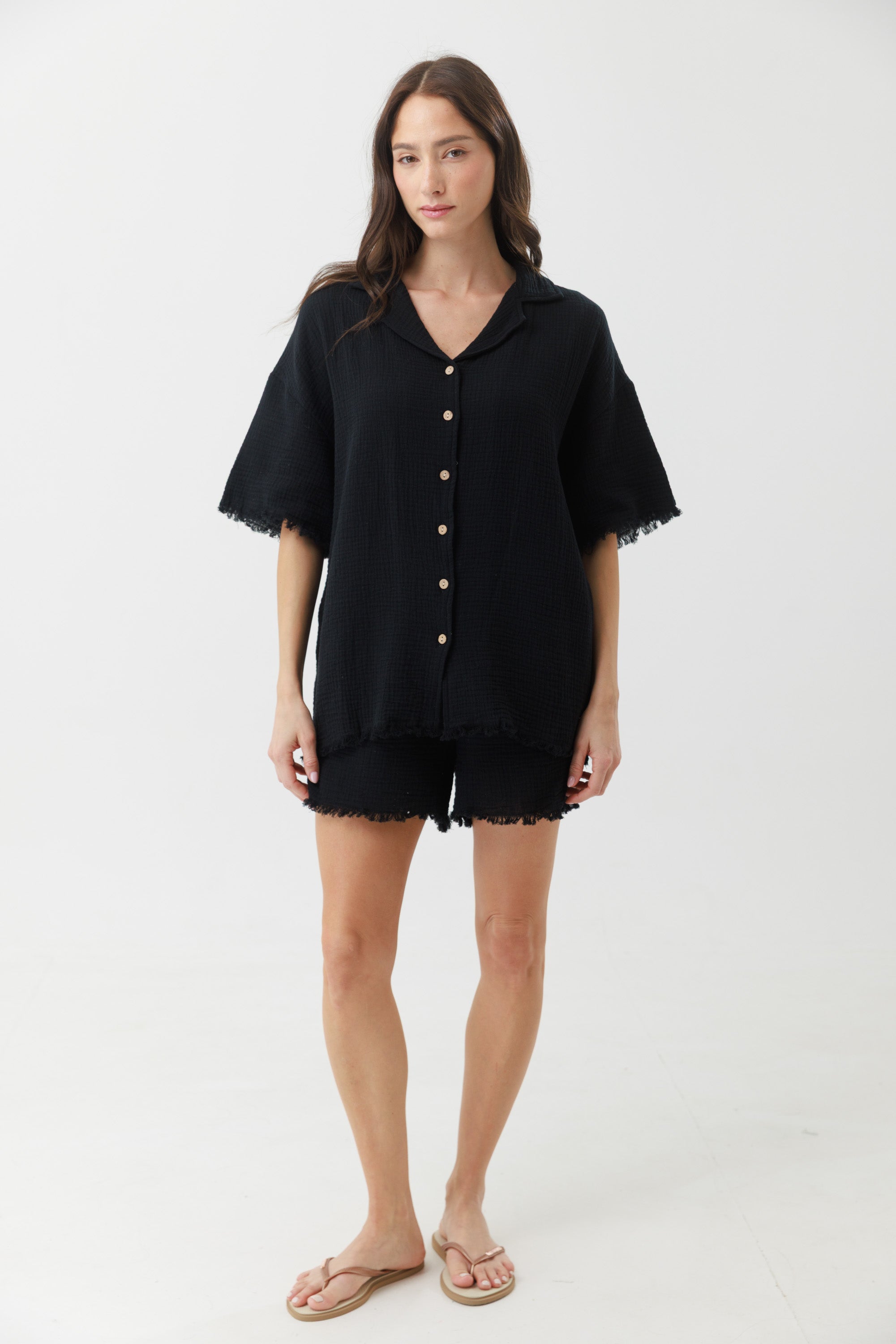 חליפת פנאי טטרה מכופתרת 100% כותנה