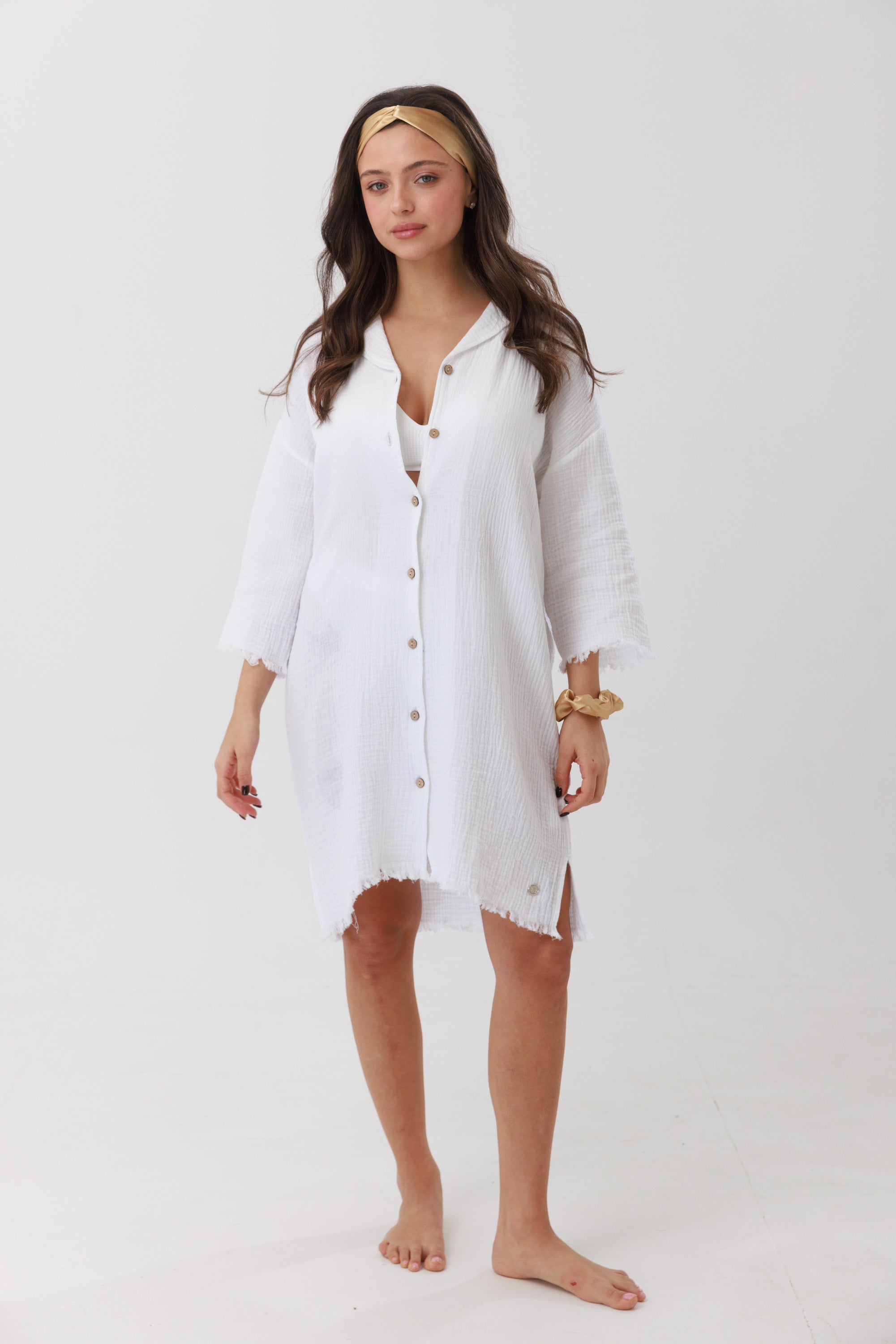 שמלת בית טטרה מכופתרת 100% כותנה