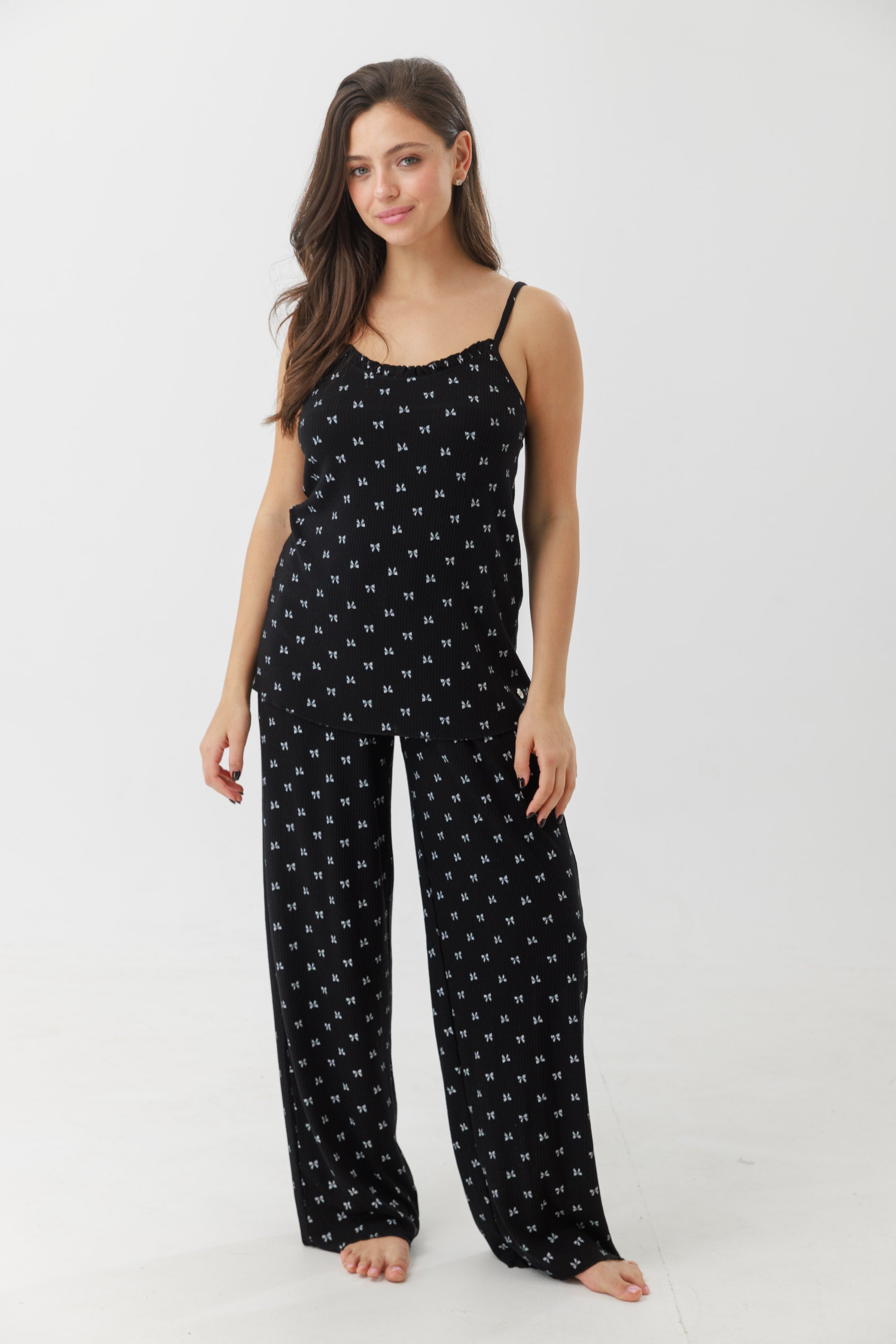 סט פיג'מה גופיה מכנס ארוך ריב