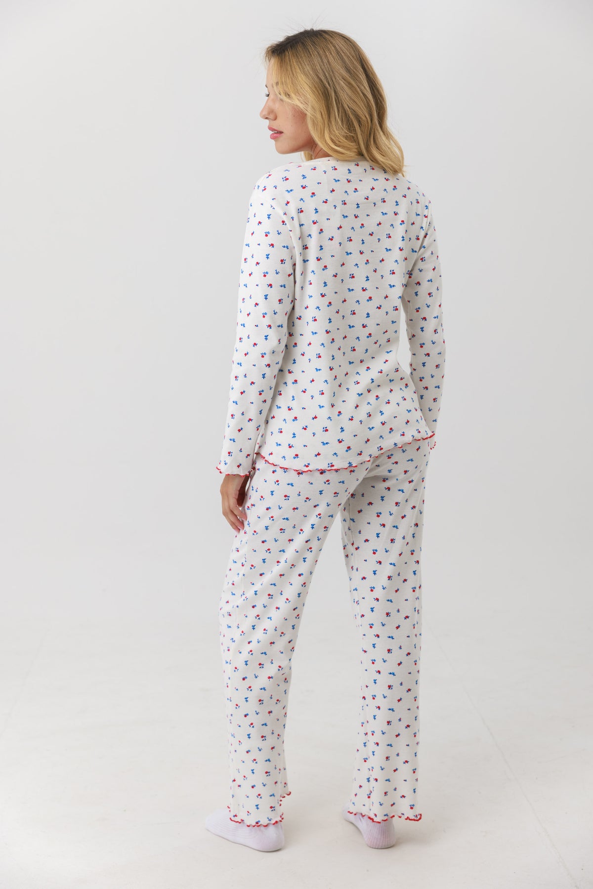 סט פיג'מה סנופי ריב - שמנת