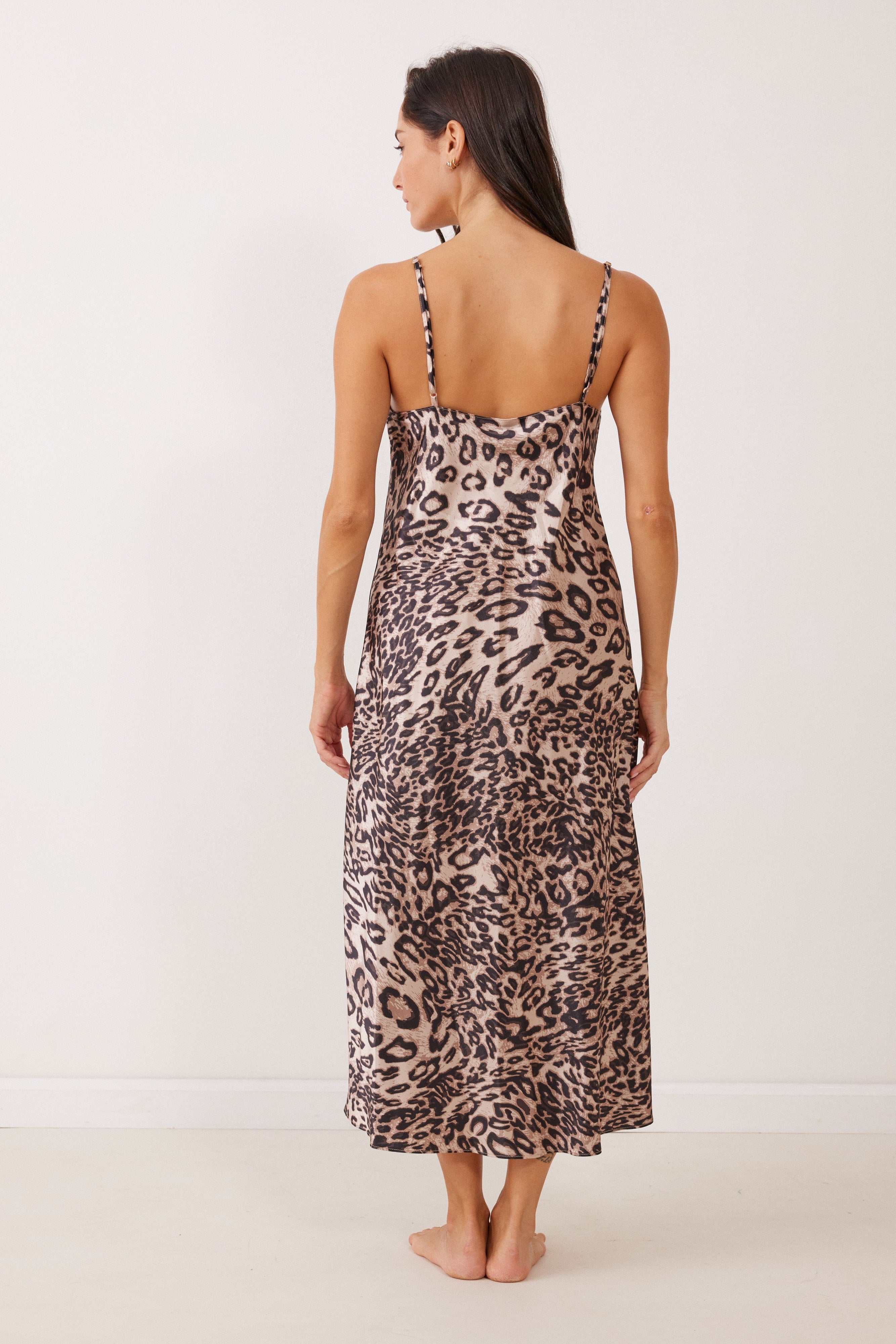 כותנת סאטן מקסי מודפס