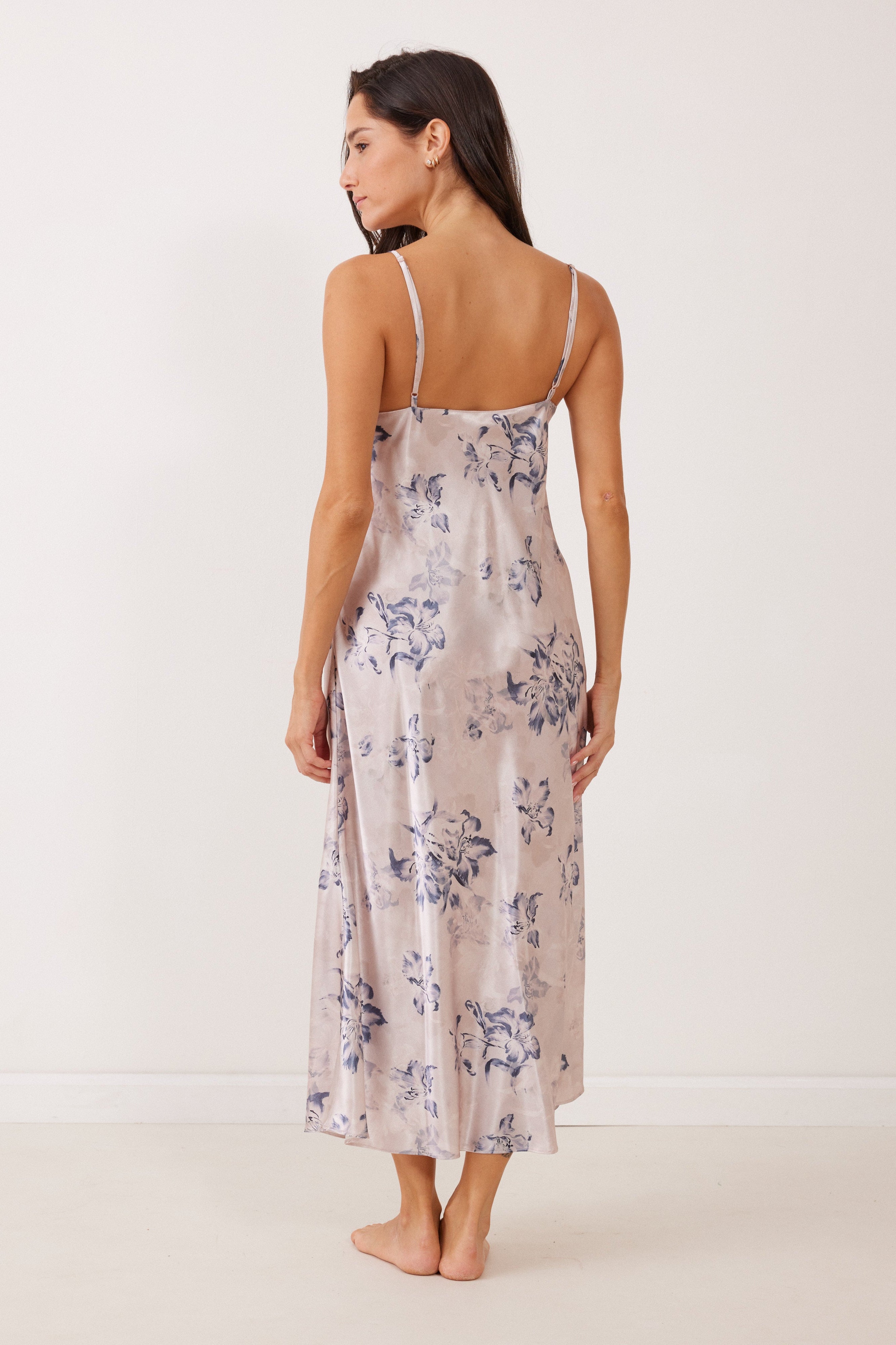 כותנת סאטן מקסי מודפס