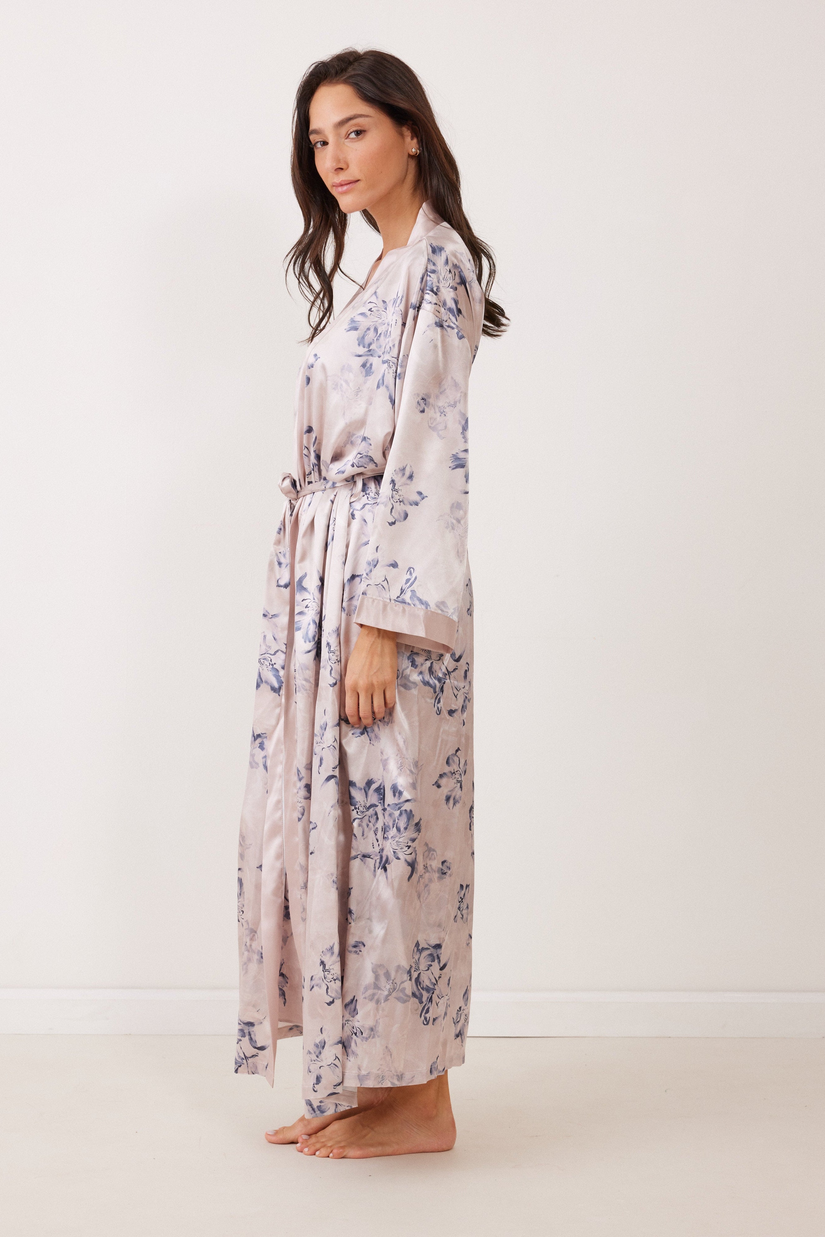 חלוק סאטן מקסי מודפס